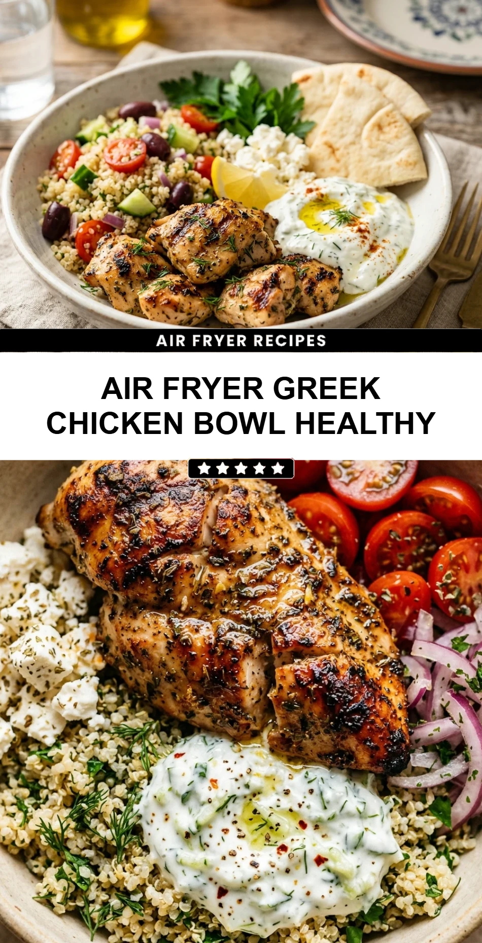 Air Fryer Greek Chicken Bowl Healthy