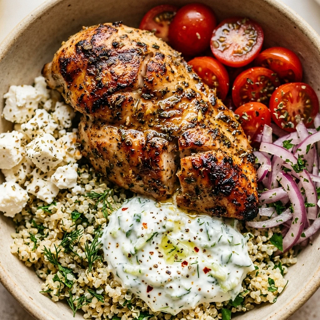 Air Fryer Greek Chicken Bowl Healthy