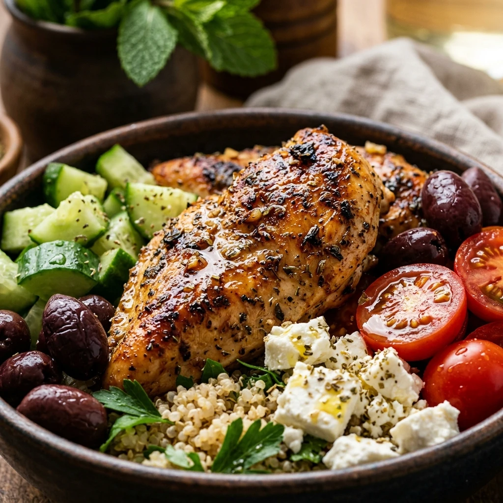 Air Fryer Greek Chicken Bowl Healthy