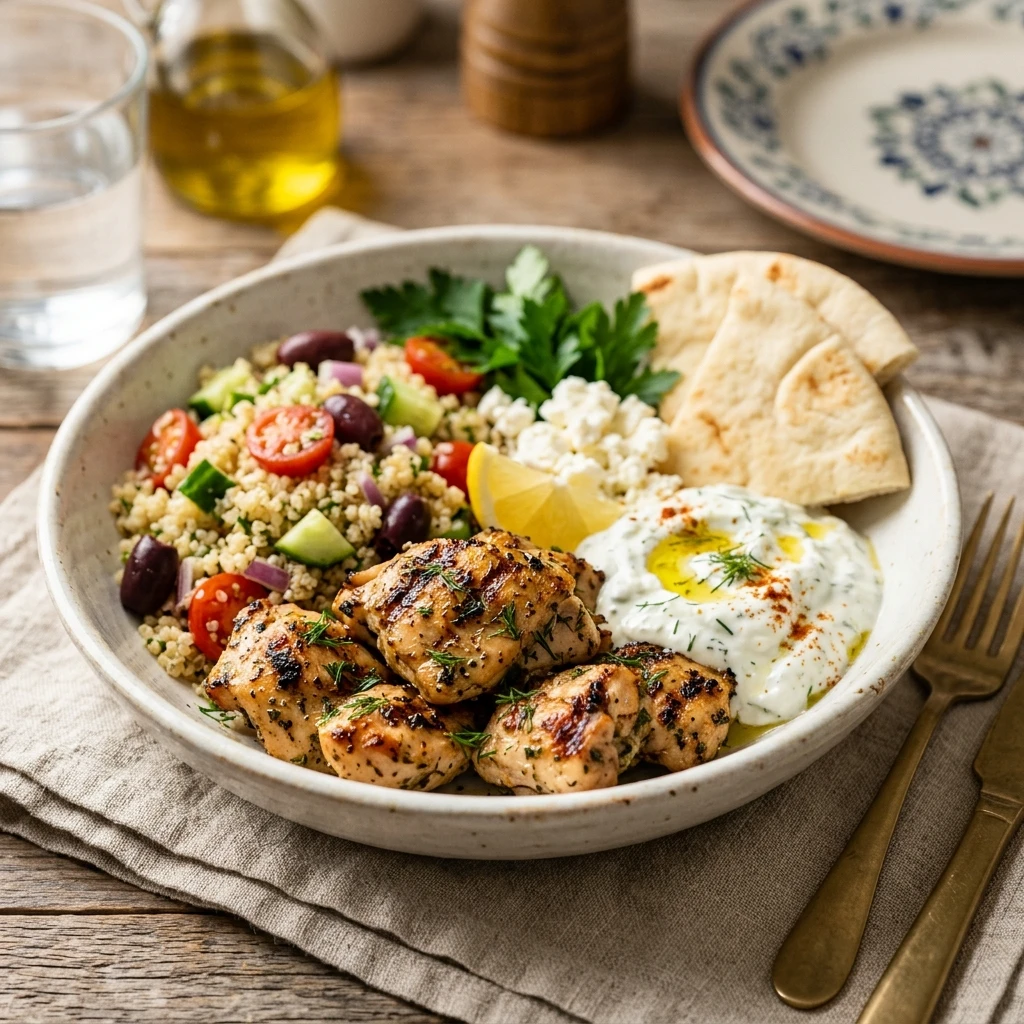 Air Fryer Greek Chicken Bowl Healthy