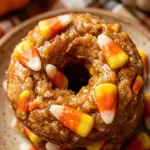 Air Fryer Halloween Candy Corn Donuts