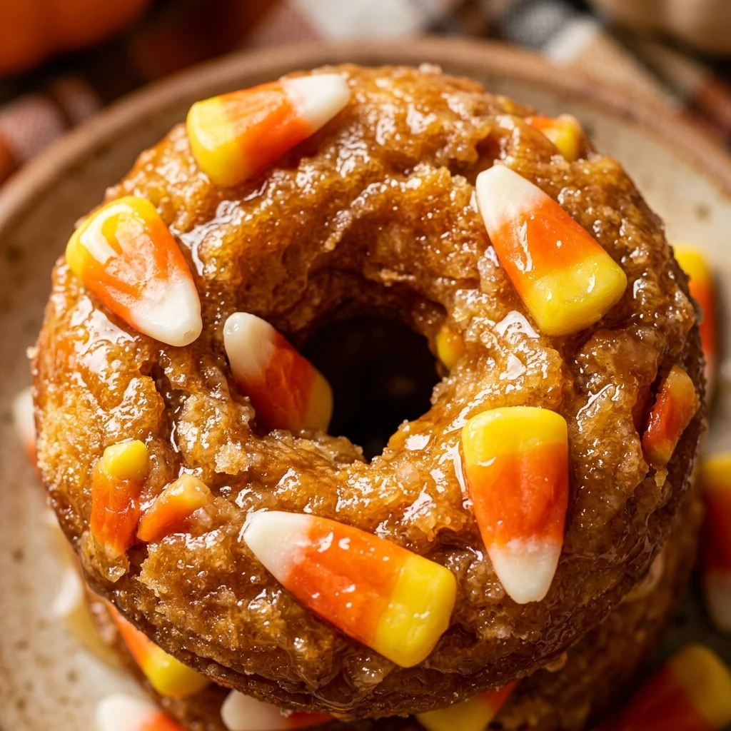Air Fryer Halloween Candy Corn Donuts