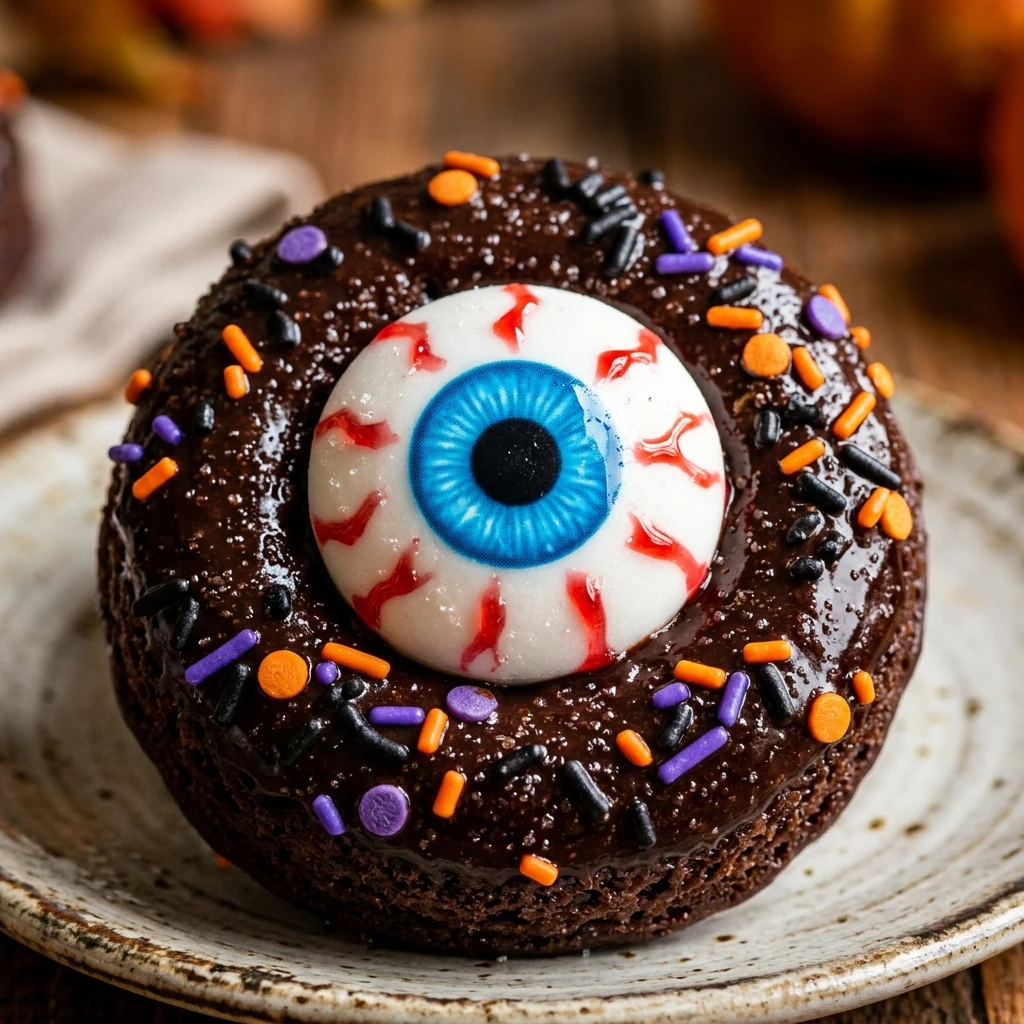 Air Fryer Halloween Chocolate Eyeball Donuts