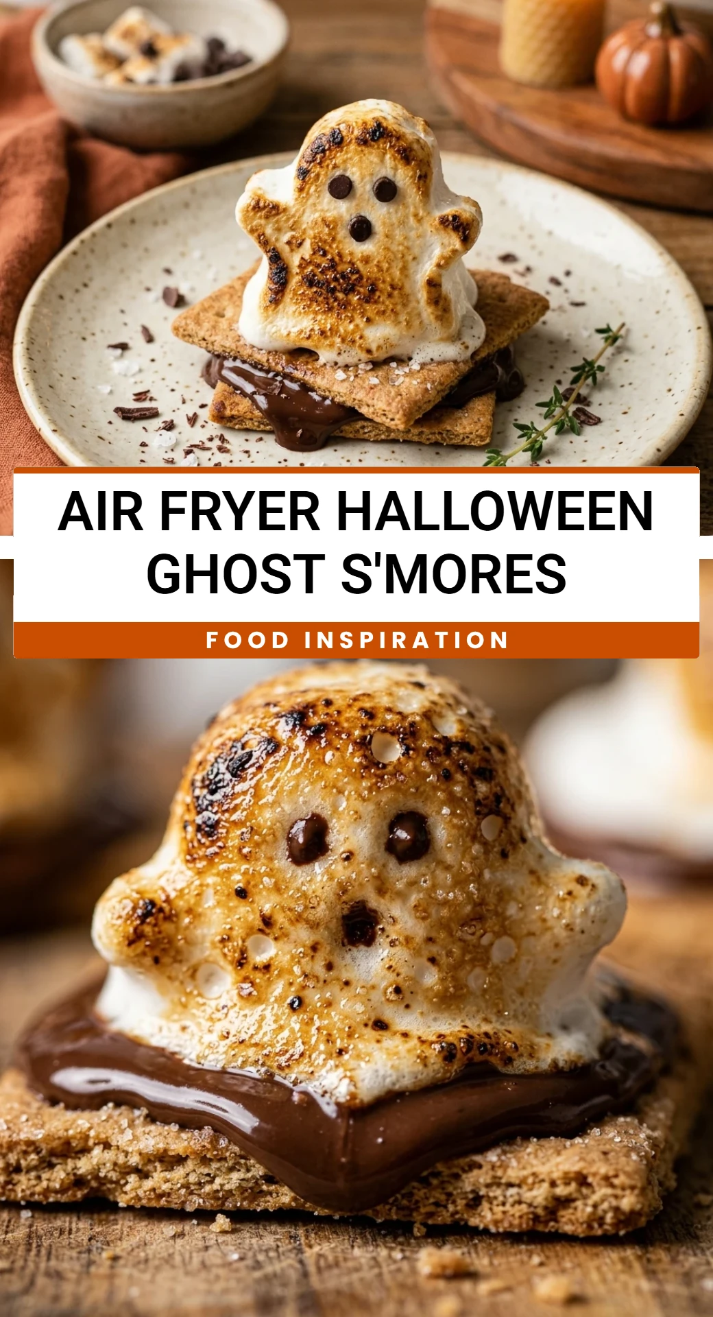 Air Fryer Halloween Ghost S'mores