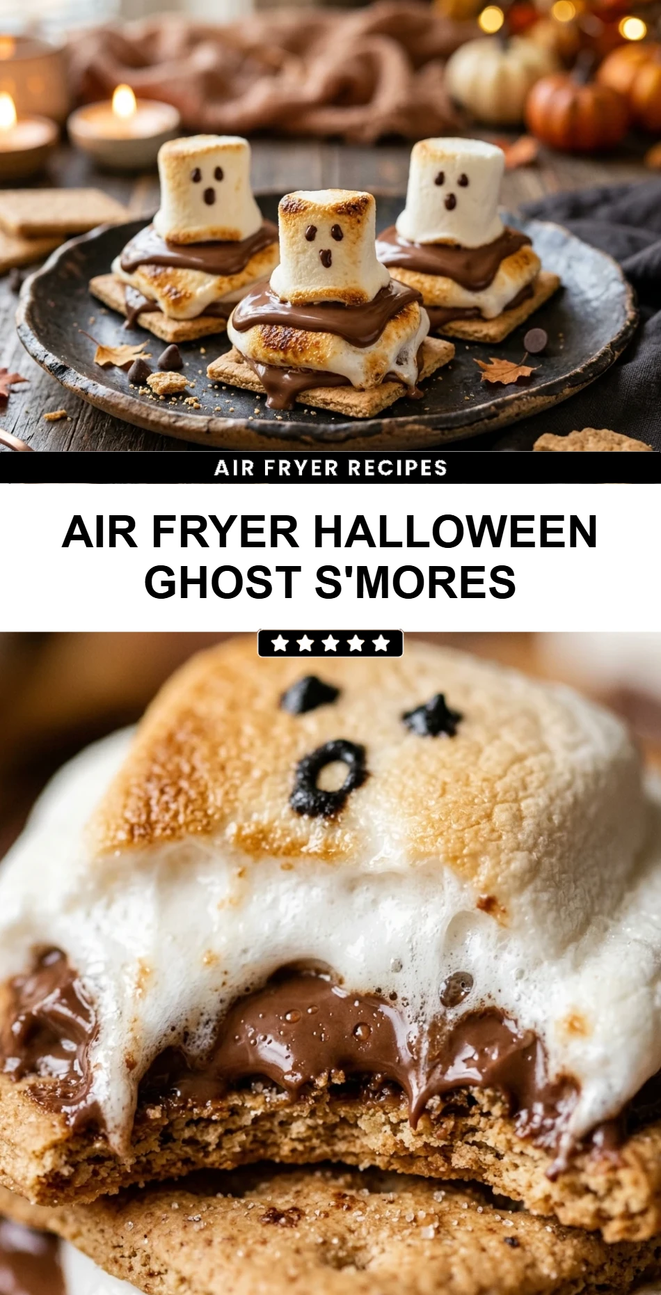 Air Fryer Halloween Ghost S'mores