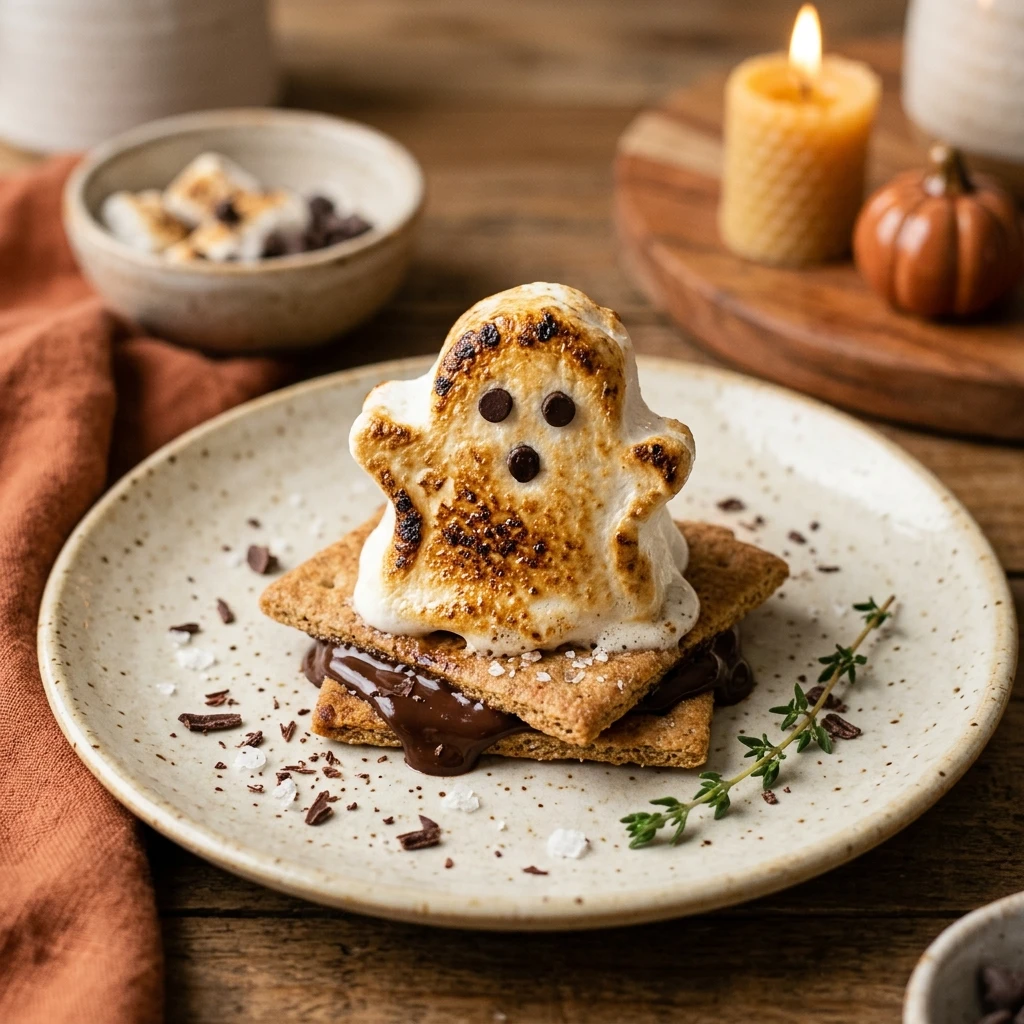 Air Fryer Halloween Ghost S'mores