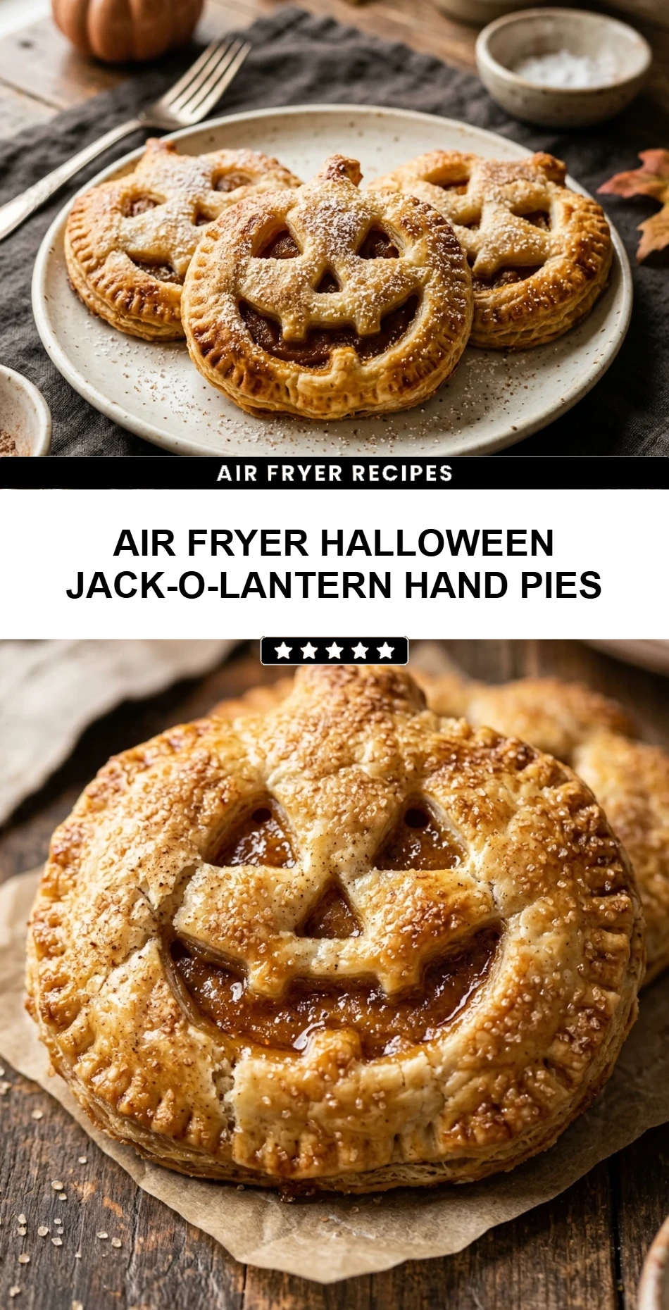 Air Fryer Halloween Jack-O-Lantern Hand Pies