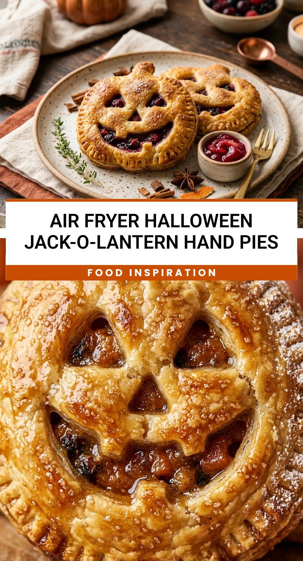 Air Fryer Halloween Jack-O-Lantern Hand Pies