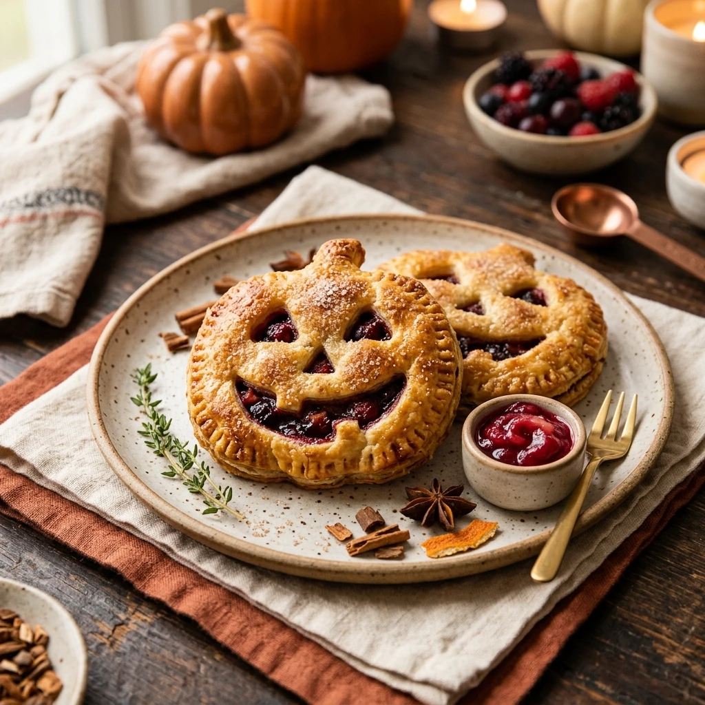 Air Fryer Halloween Jack-O-Lantern Hand Pies
