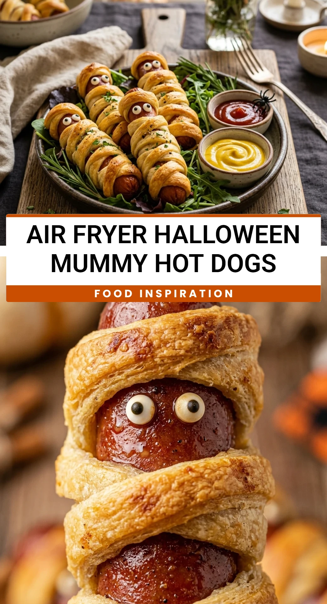 Air Fryer Halloween Mummy Hot Dogs
