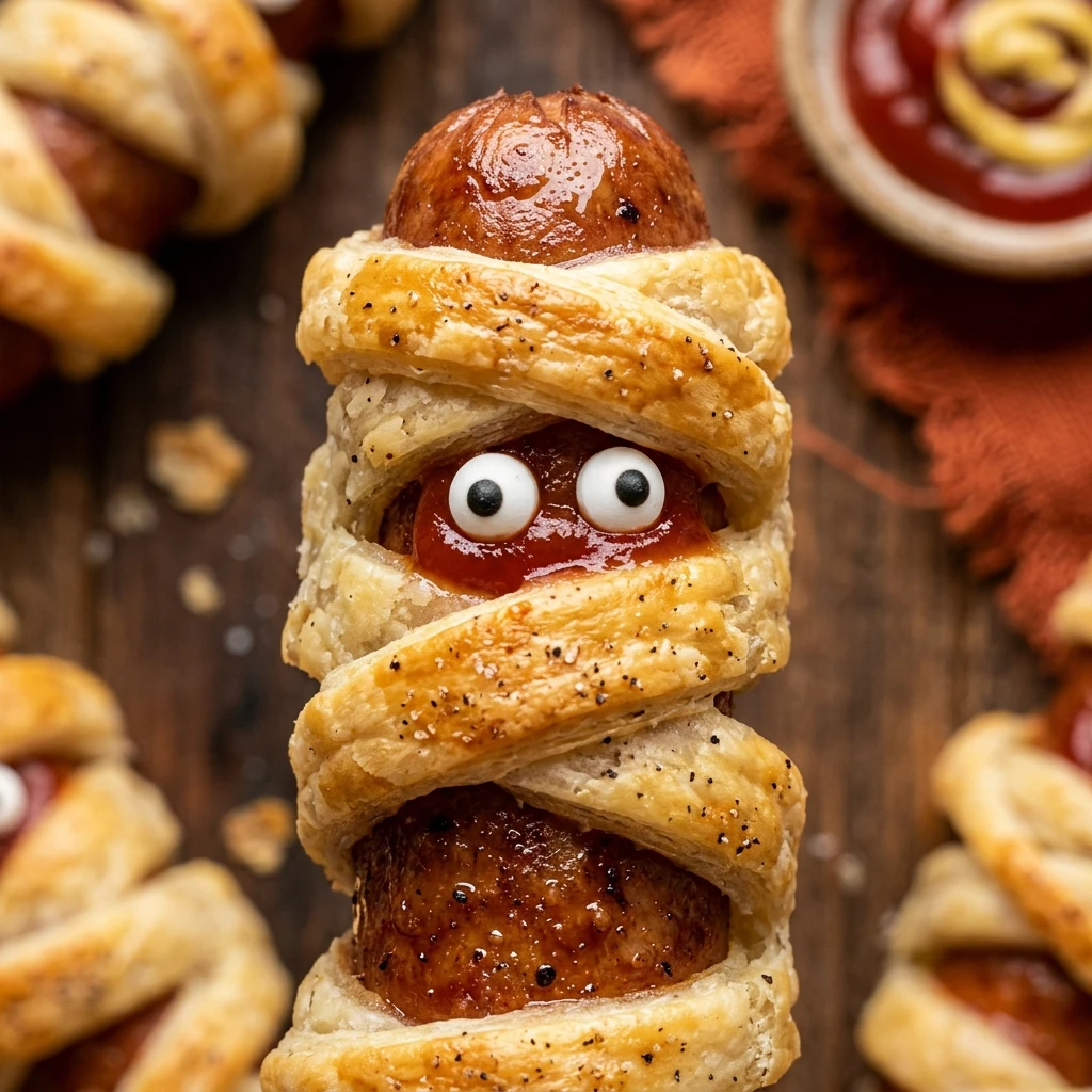 Air Fryer Halloween Mummy Hot Dogs