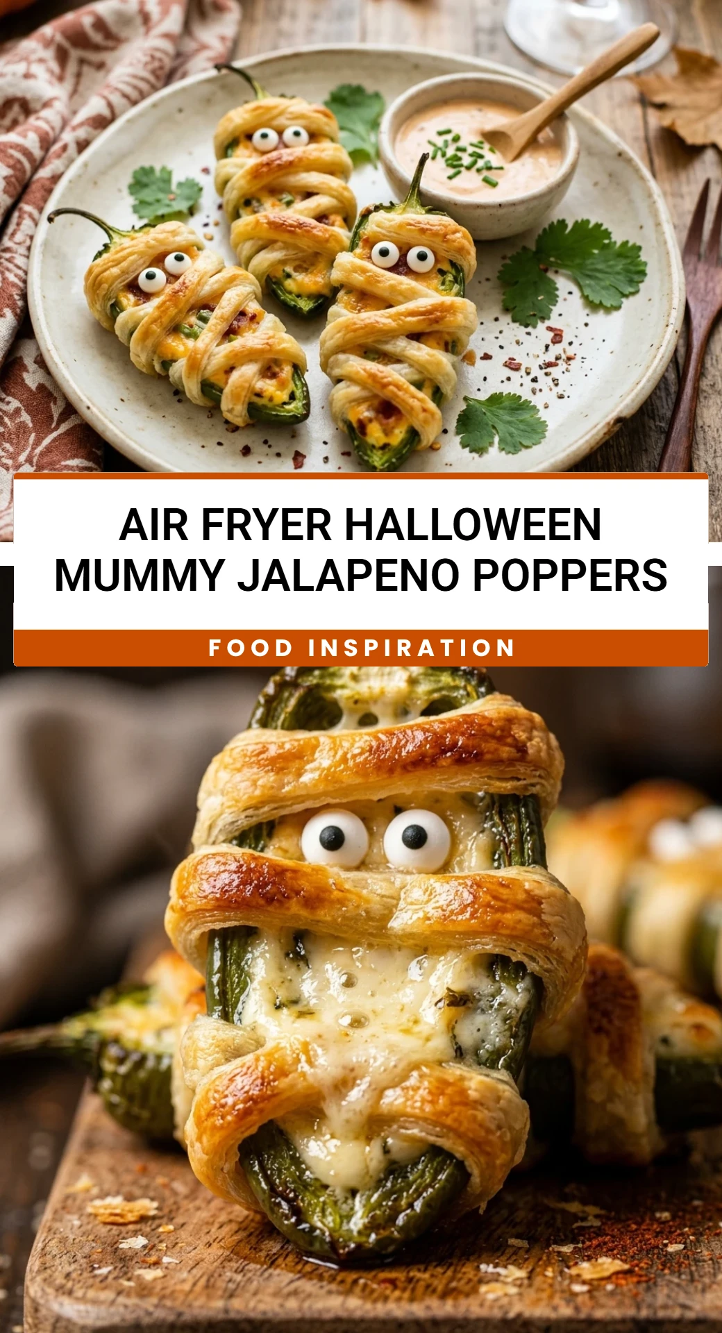 Air Fryer Halloween Mummy Jalapeno Poppers