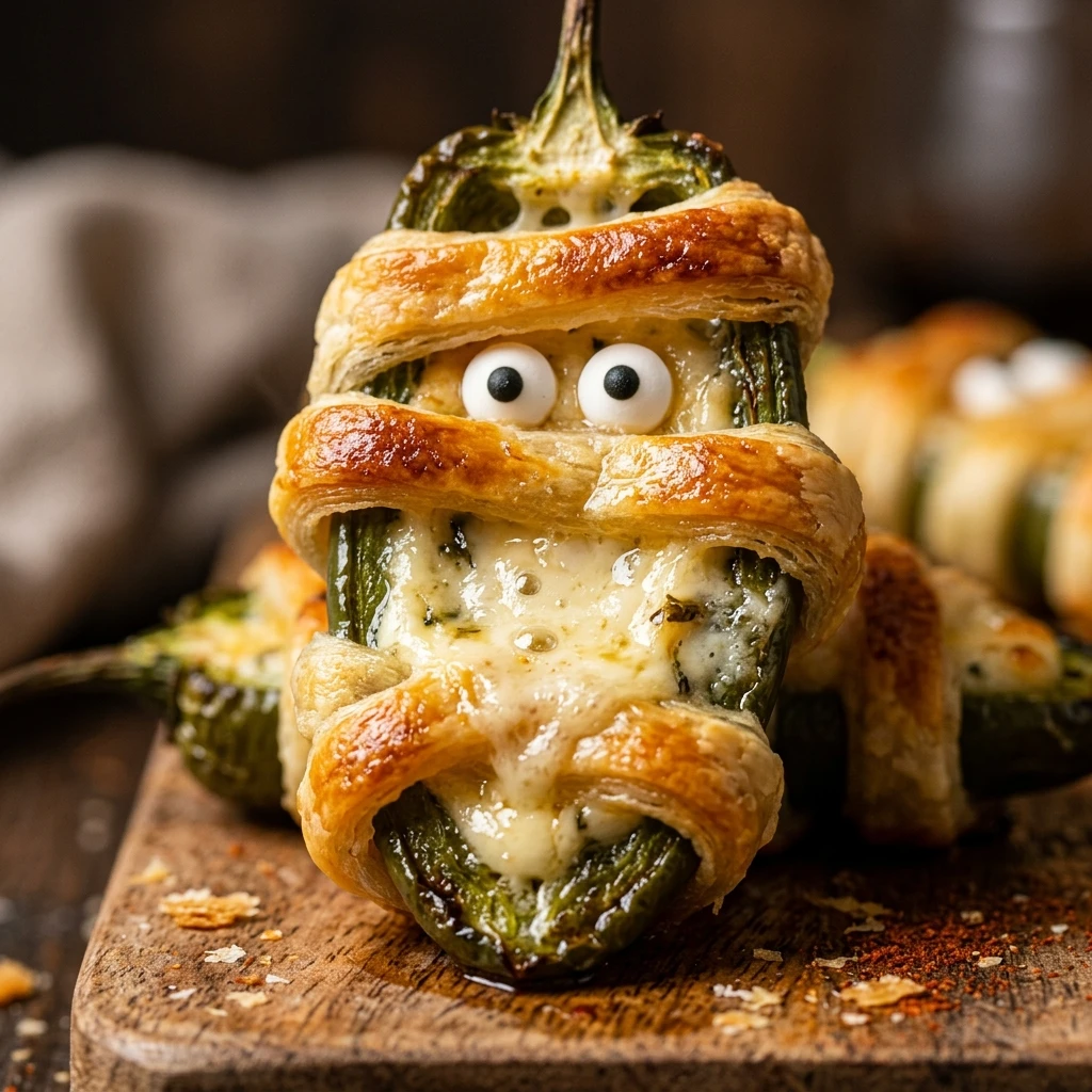 Air Fryer Halloween Mummy Jalapeno Poppers