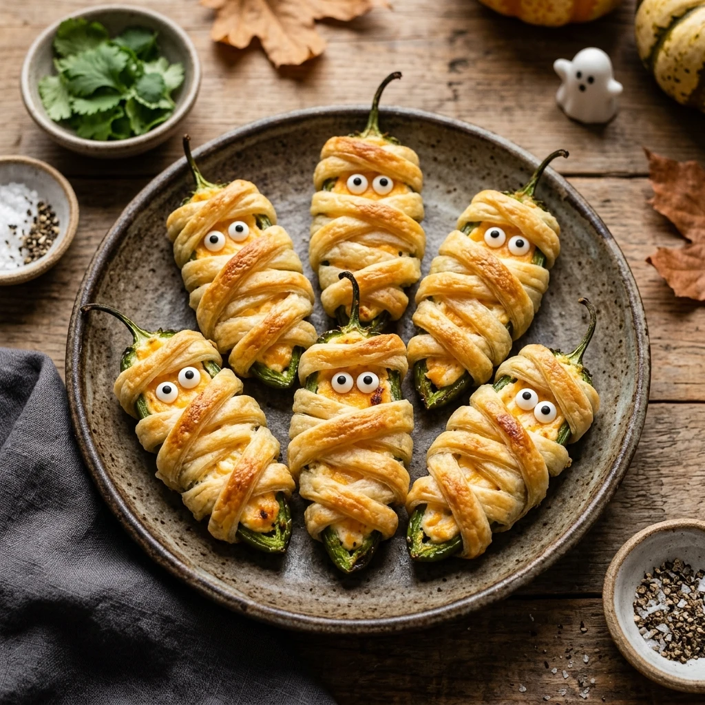 Air Fryer Halloween Mummy Jalapeno Poppers