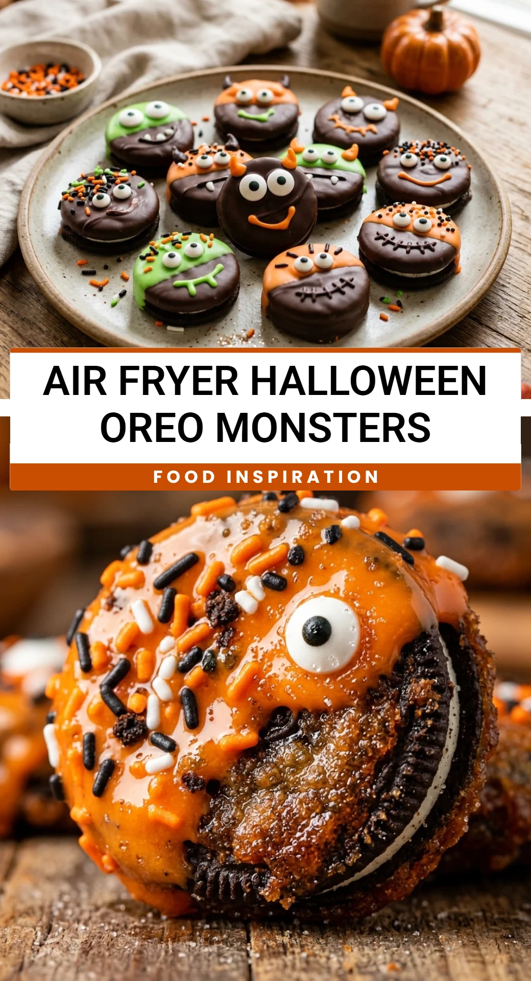 Air Fryer Halloween Oreo Monsters