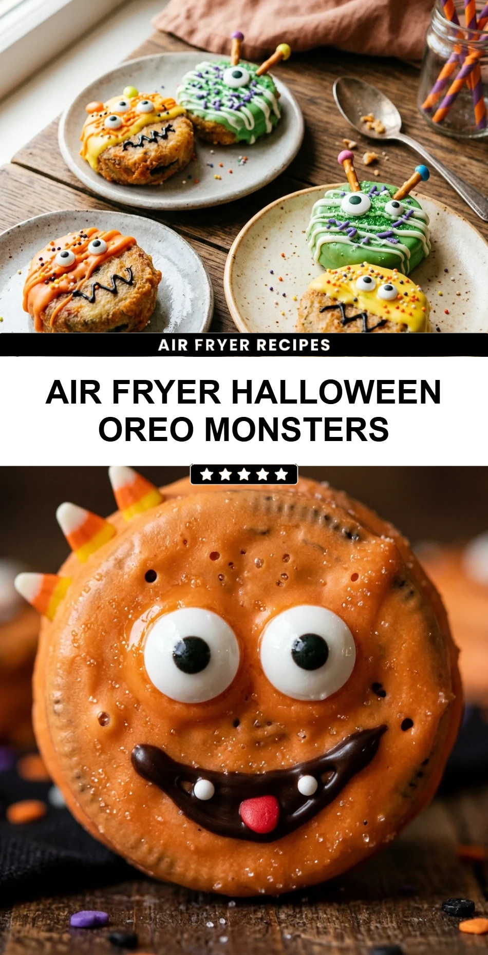 Air Fryer Halloween Oreo Monsters