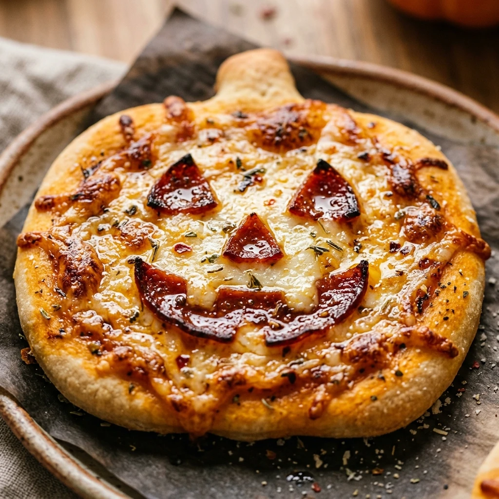 Air Fryer Halloween Pumpkin Pizzas