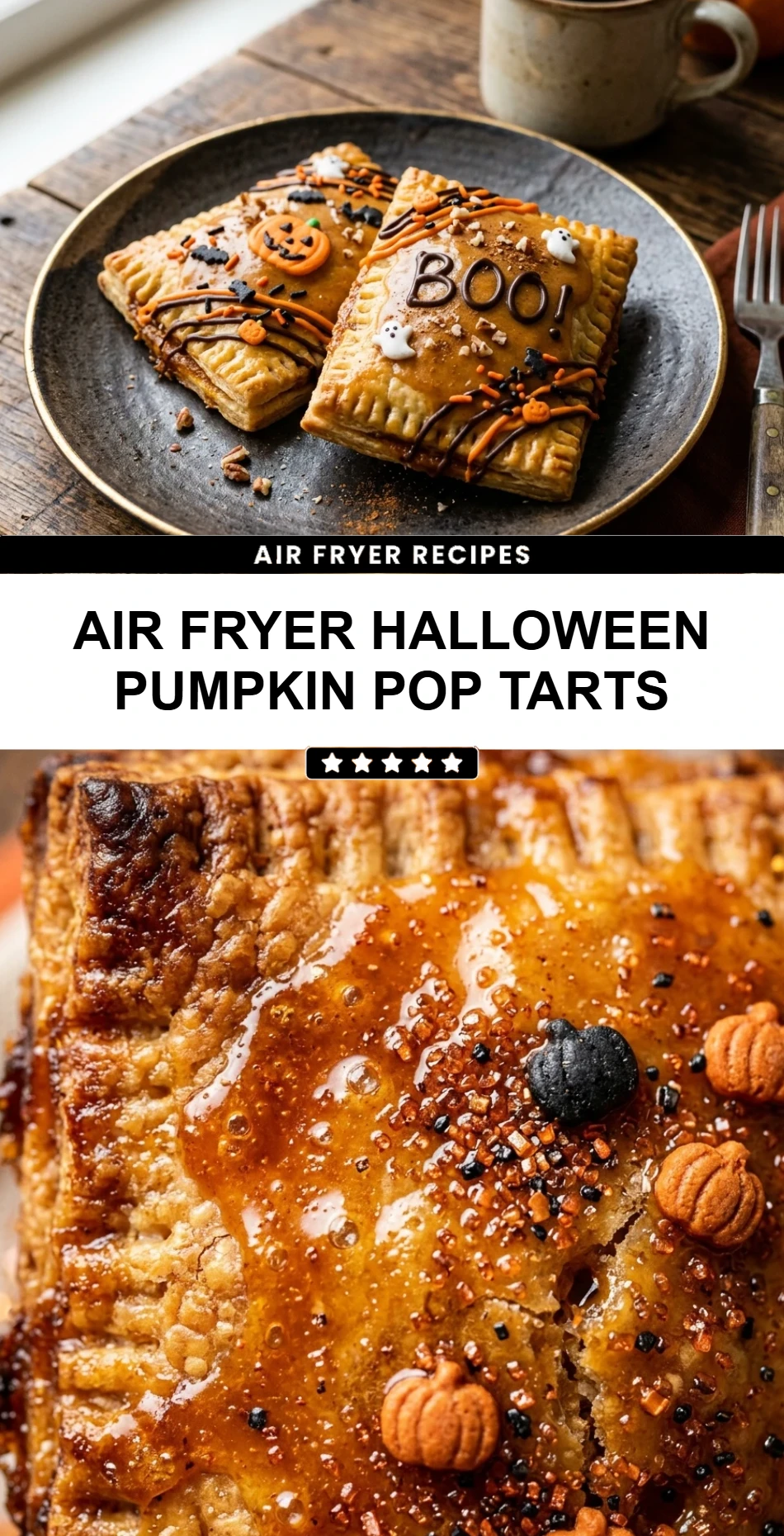 Air Fryer Halloween Pumpkin Pop Tarts