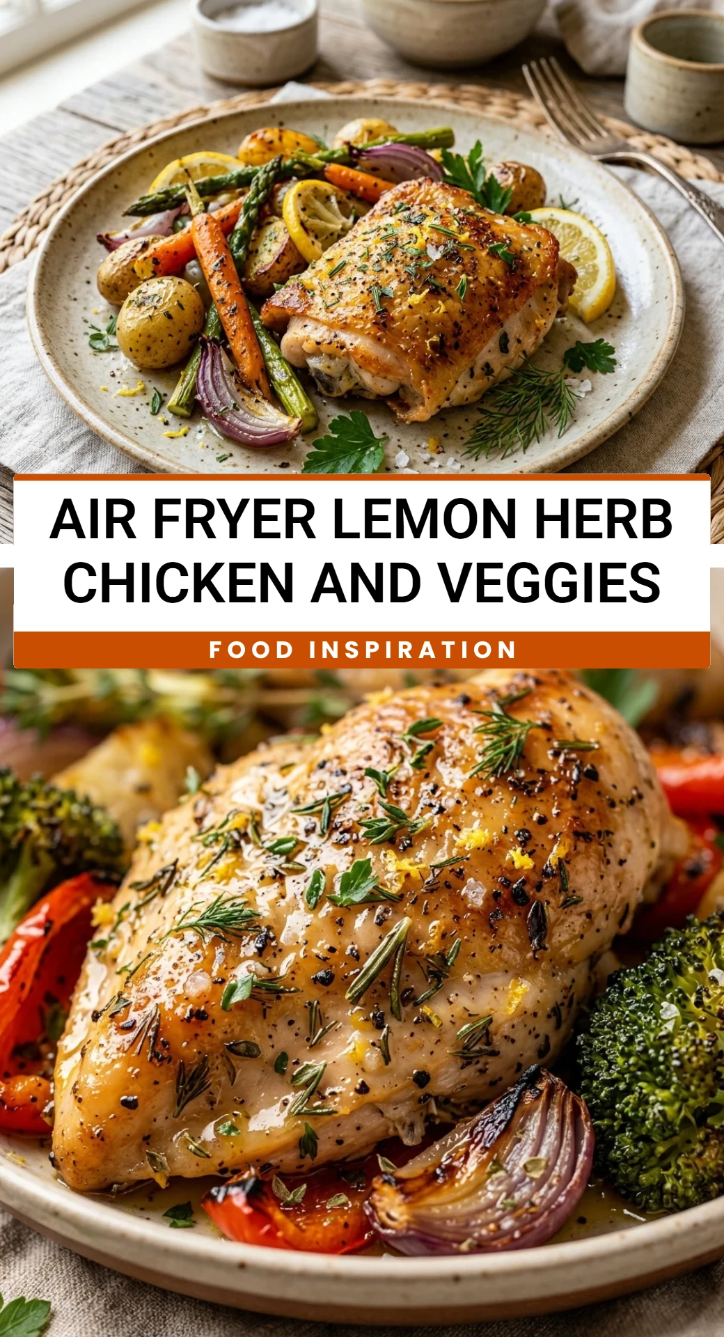 Air Fryer Lemon Herb Chicken and Veggies