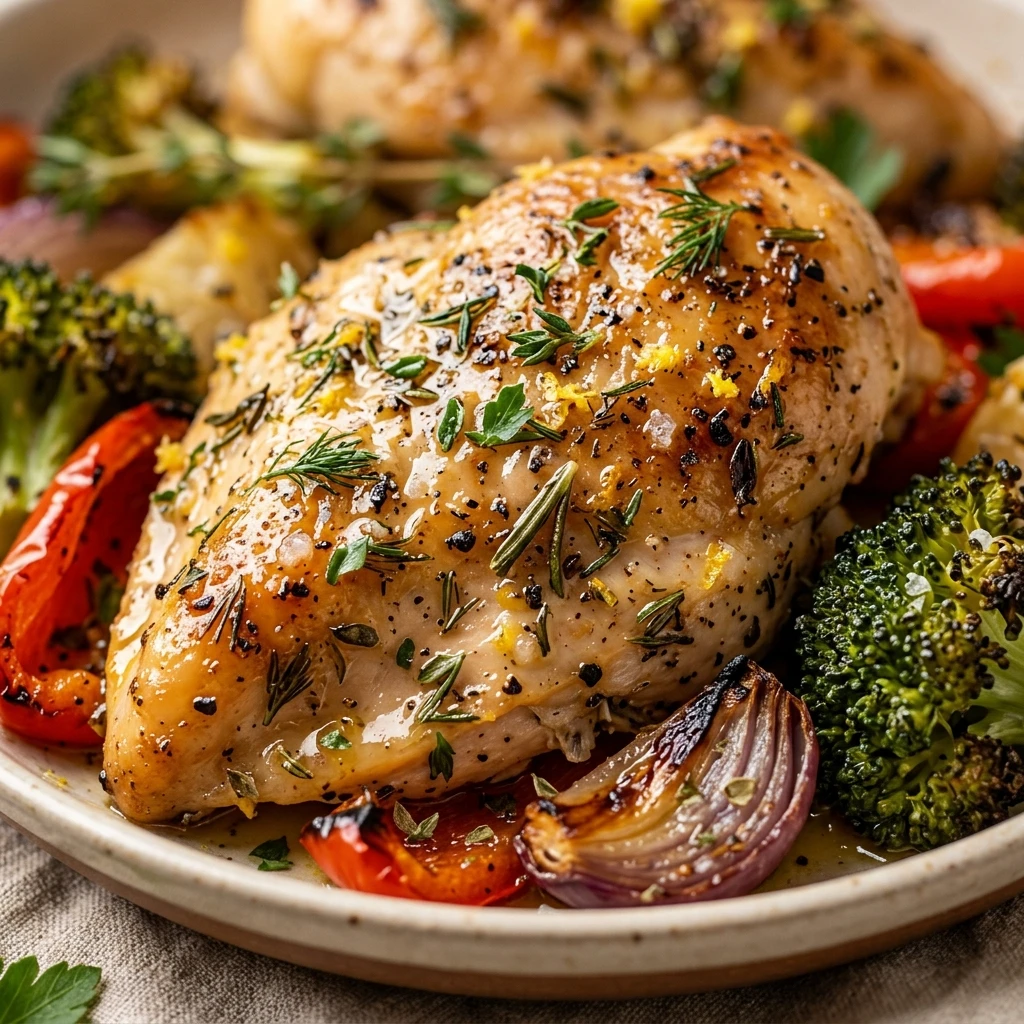 Air Fryer Lemon Herb Chicken and Veggies