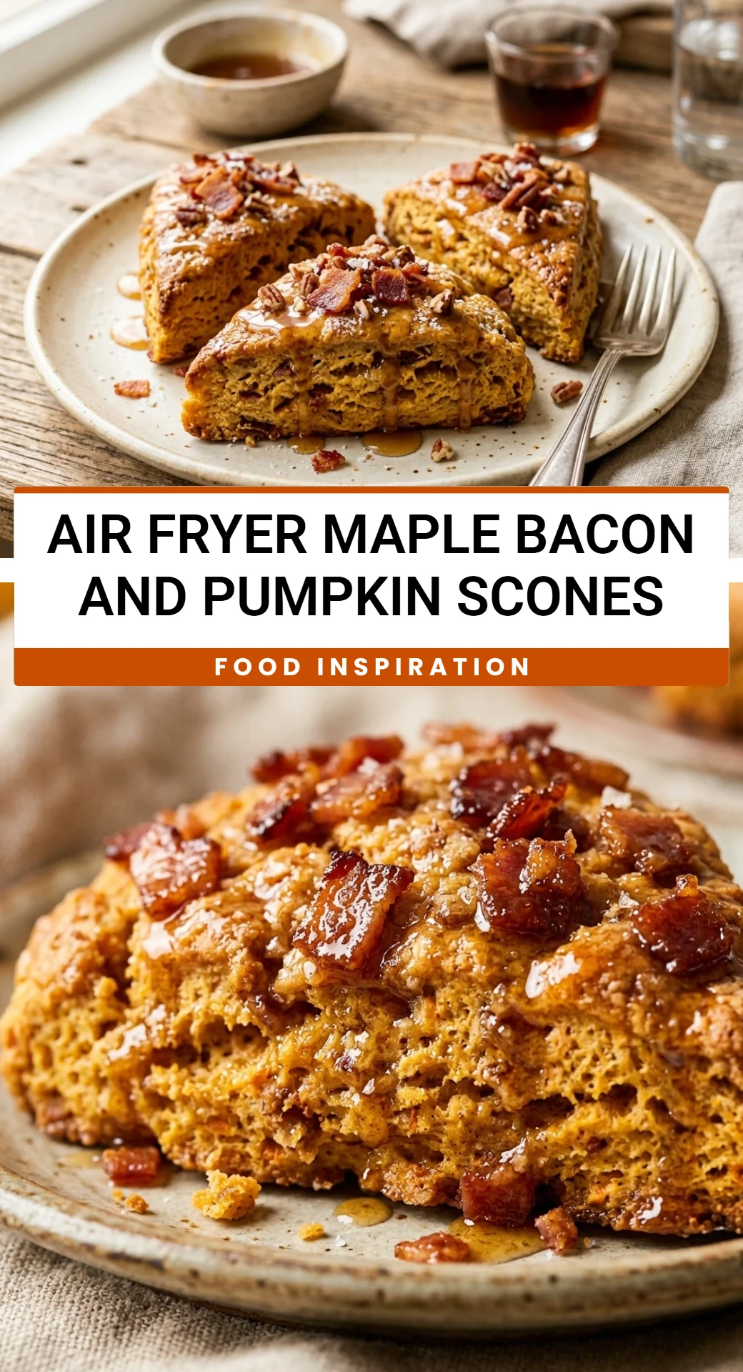 Air Fryer Maple Bacon and Pumpkin Scones