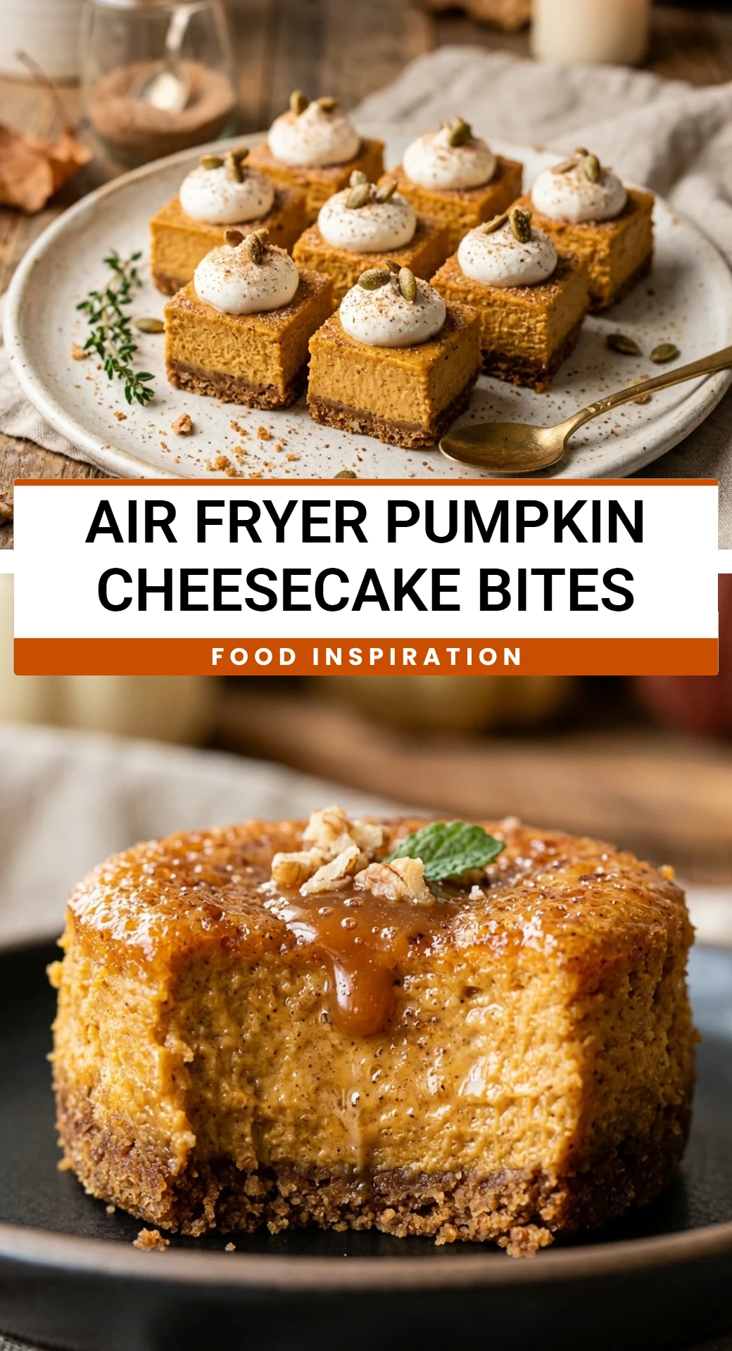 Air Fryer Pumpkin Cheesecake Bites