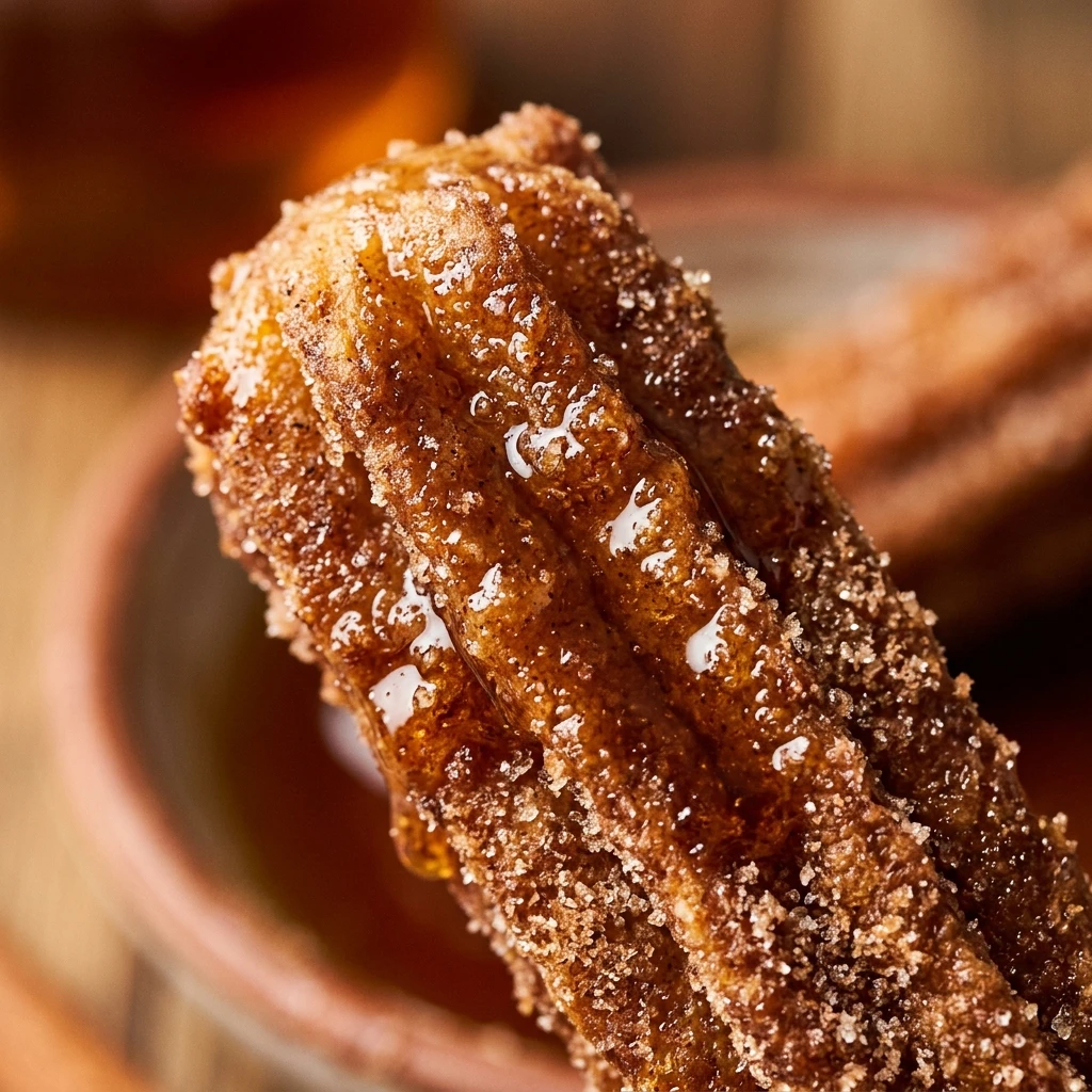 Air Fryer Pumpkin Churros with Maple Glaze