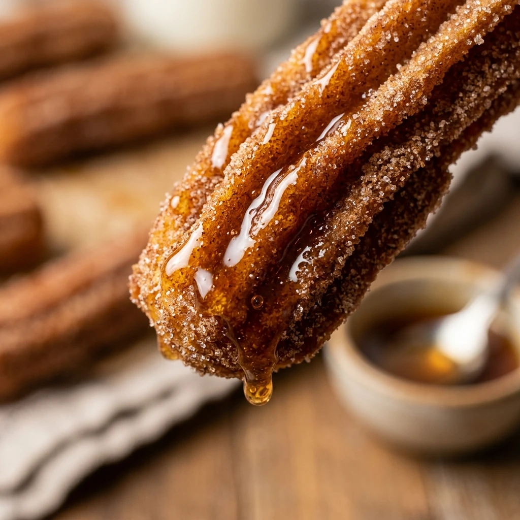 Air Fryer Pumpkin Churros with Maple Glaze