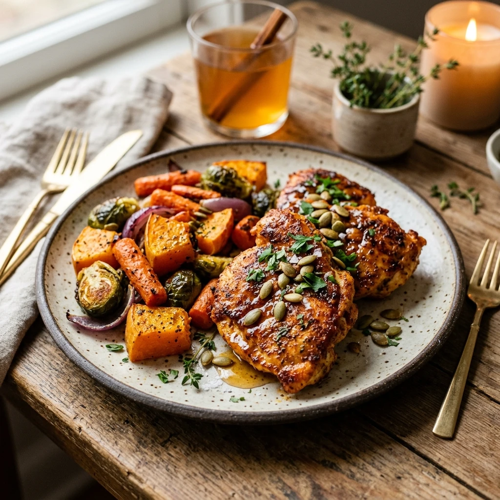 Air Fryer Pumpkin Spice Chicken Dinner