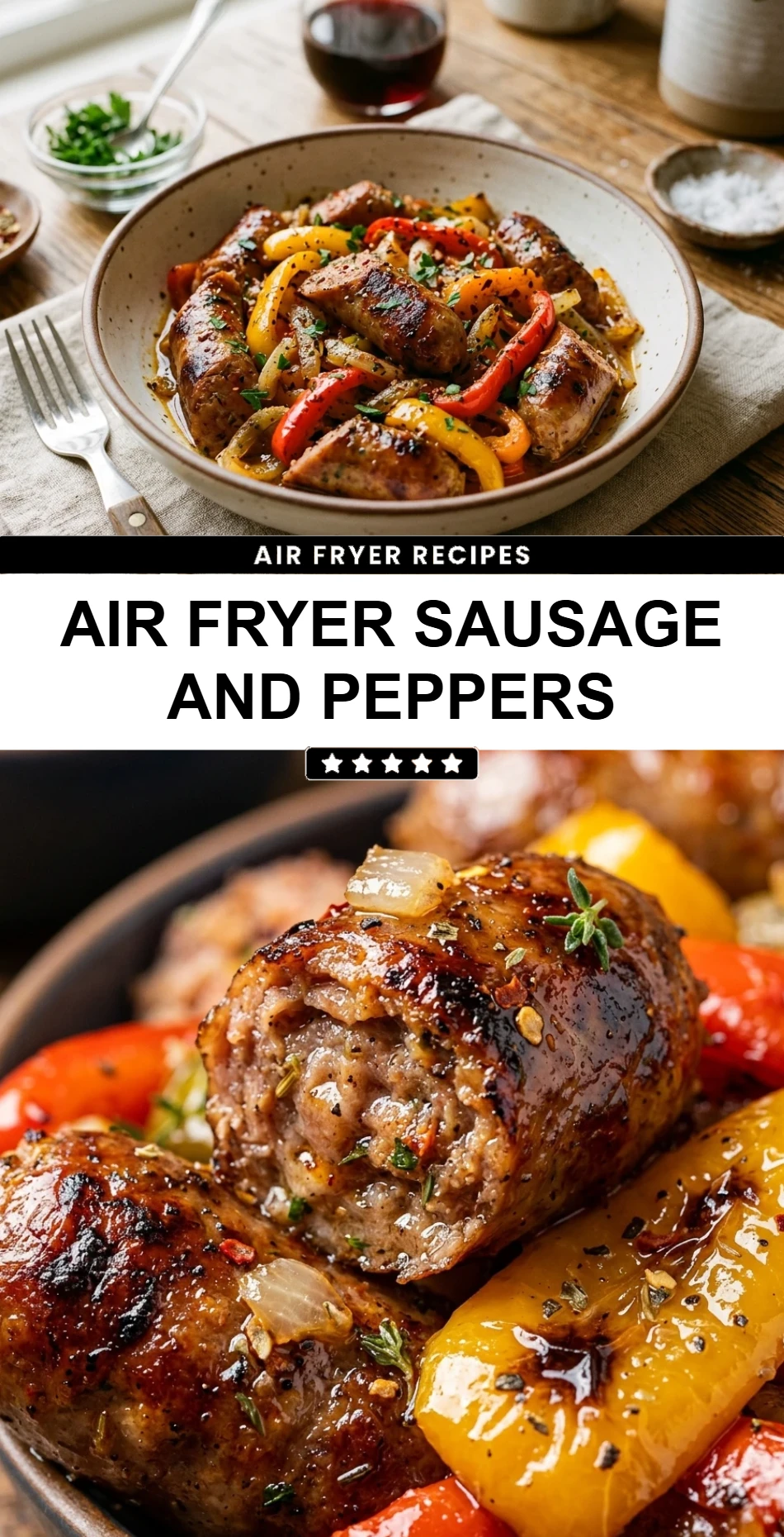 Air Fryer Sausage and Peppers
