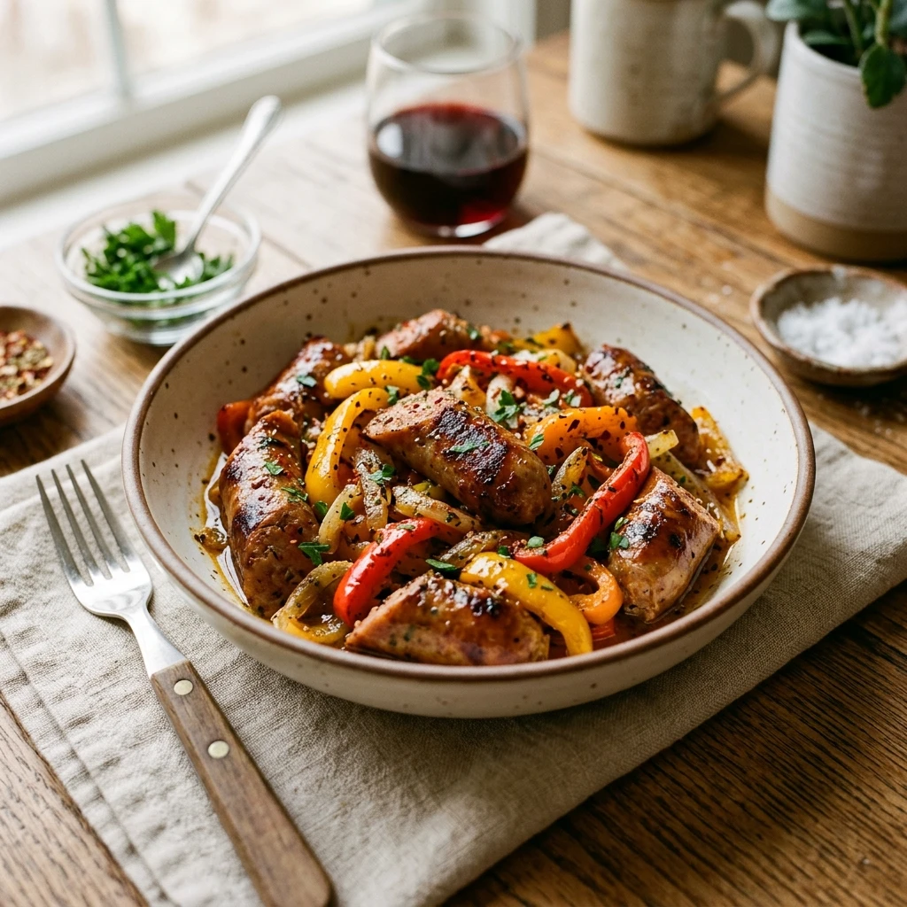 Air Fryer Sausage and Peppers