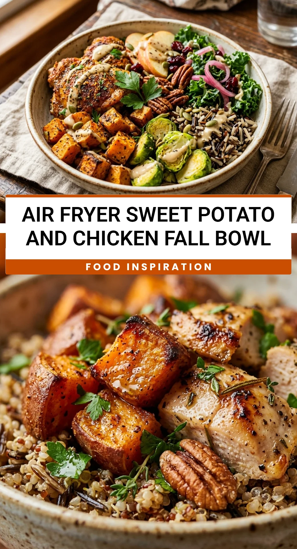 Air Fryer Sweet Potato and Chicken Fall Bowl