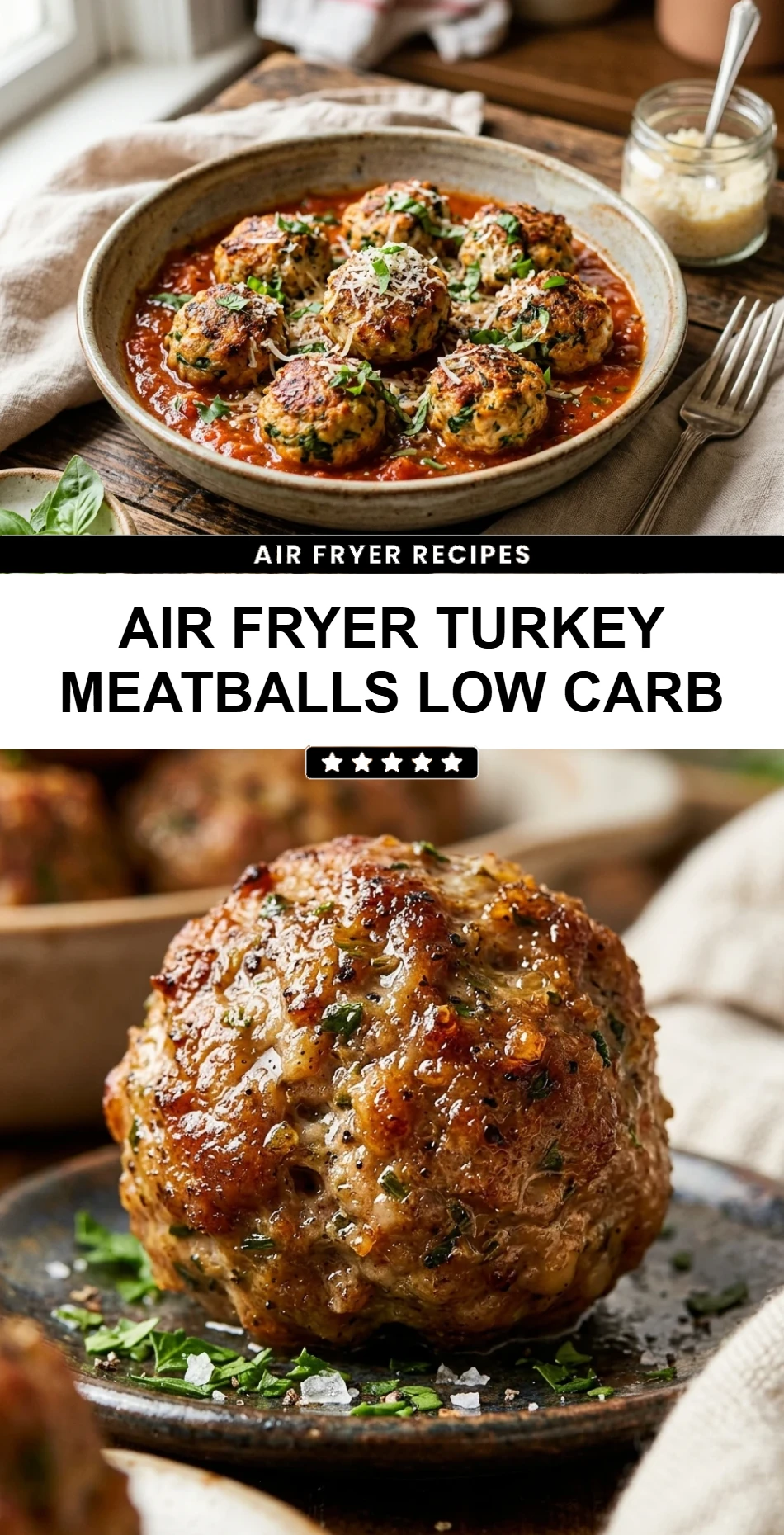 Air Fryer Turkey Meatballs Low Carb