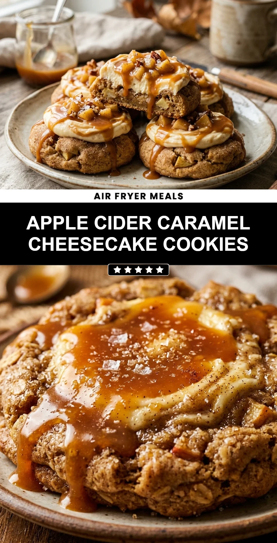 Apple Cider Caramel Cheesecake Cookies