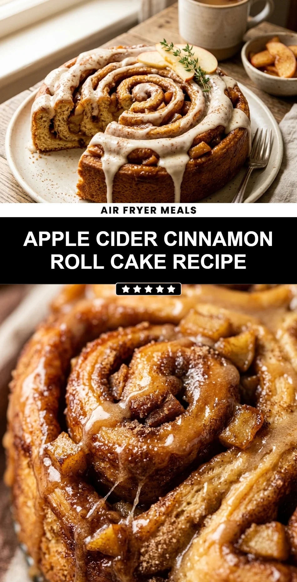 Apple Cider Cinnamon Roll Cake Recipe
