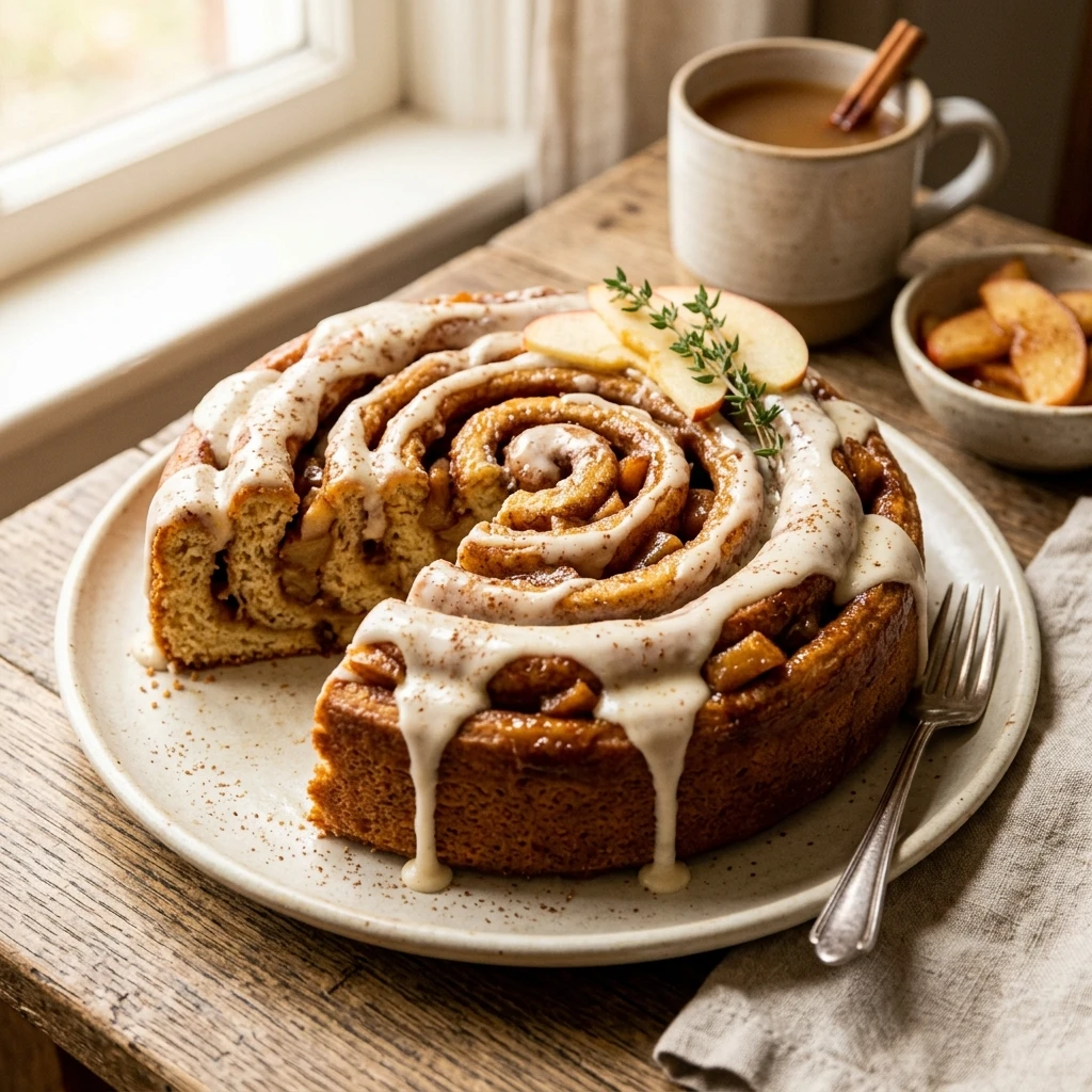 Apple Cider Cinnamon Roll Cake Recipe