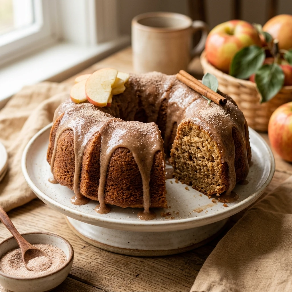 Apple Cider Donut Cake With Cinnamon Glaze Recipe