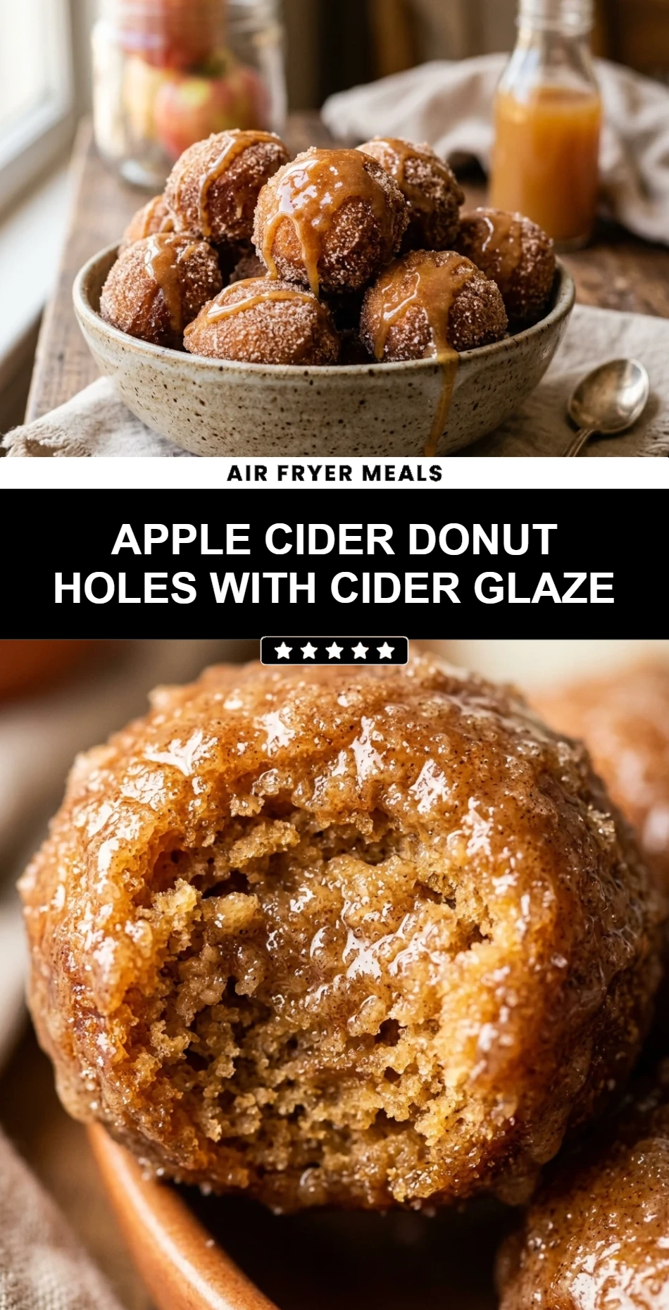 Apple Cider Donut Holes With Cider Glaze