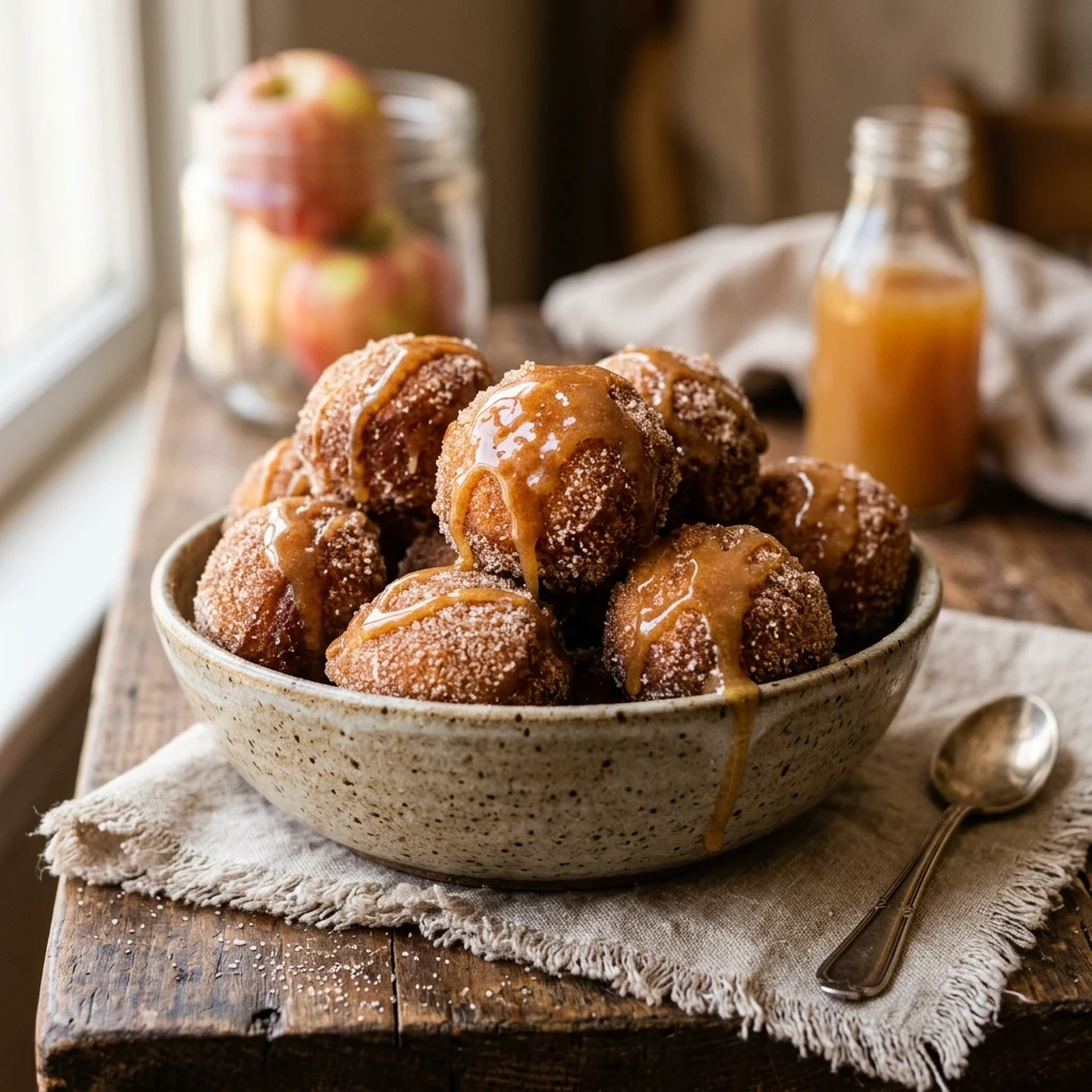Apple Cider Donut Holes With Cider Glaze