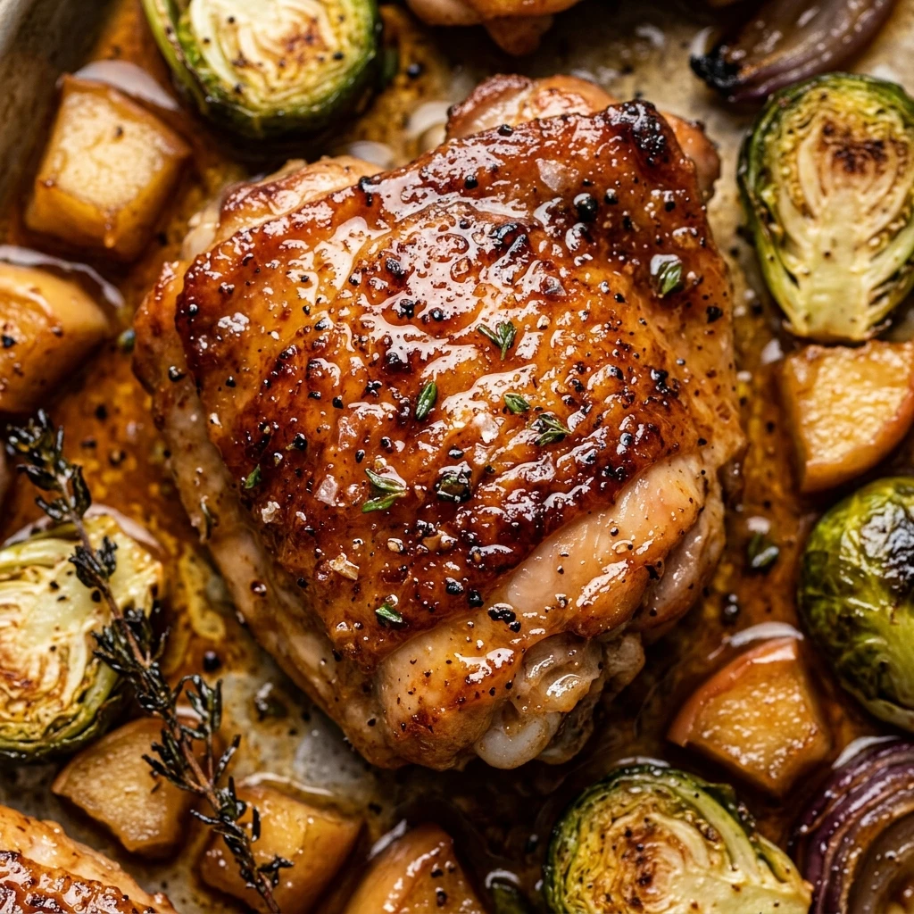 Apple Cider Glazed Chicken Thighs Sheet Pan Recipe