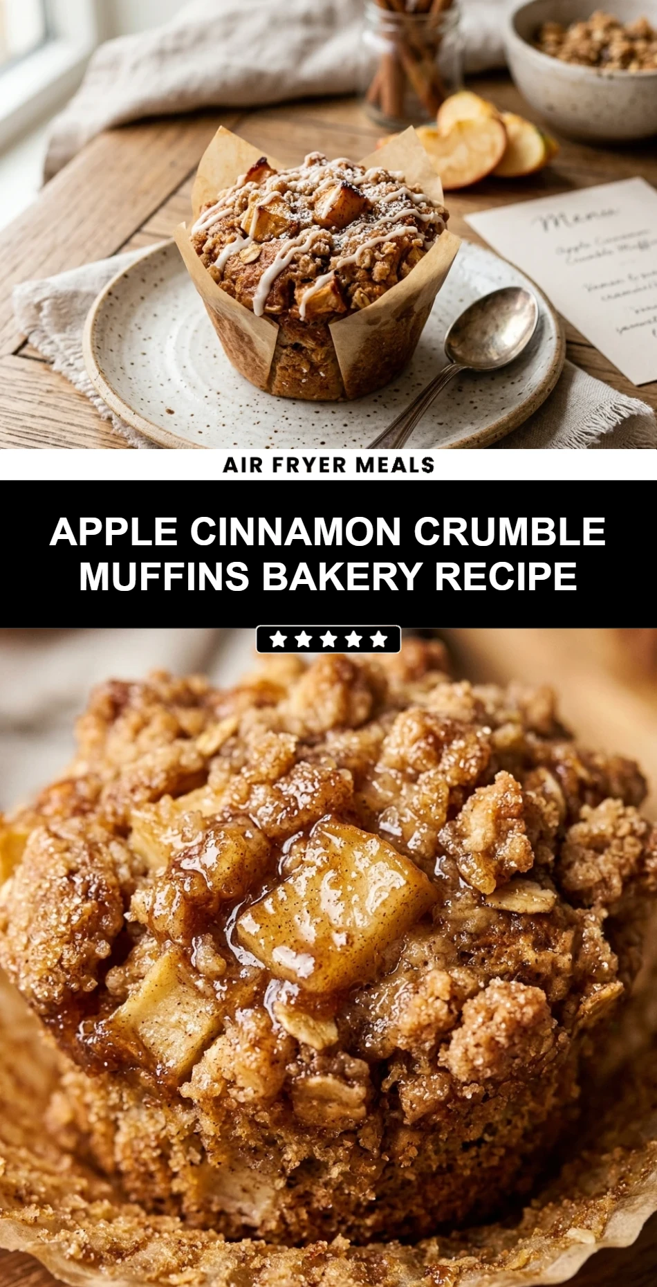 Apple Cinnamon Crumble Muffins Bakery Recipe