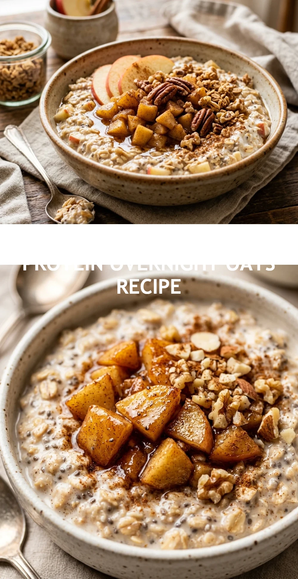 Apple Cinnamon High Protein Overnight Oats Recipe