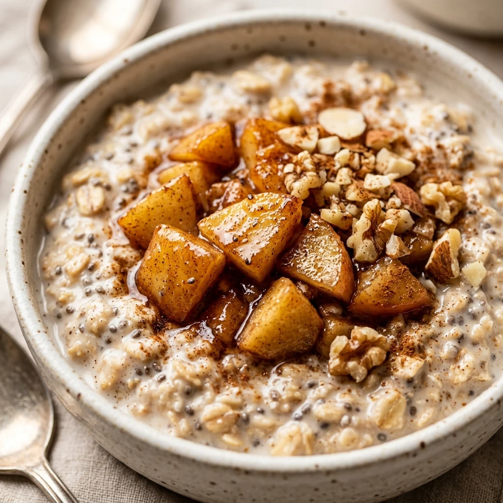 Apple Cinnamon High Protein Overnight Oats Recipe