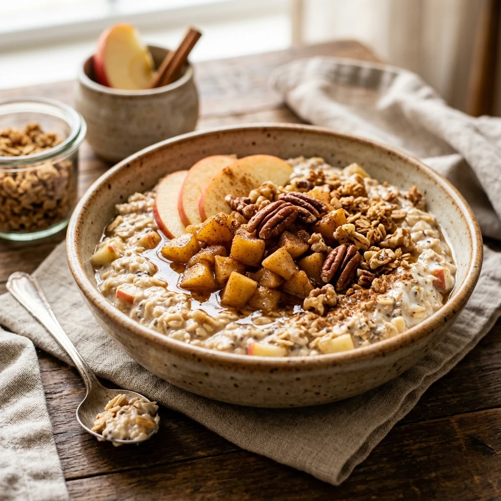 Apple Cinnamon High Protein Overnight Oats Recipe