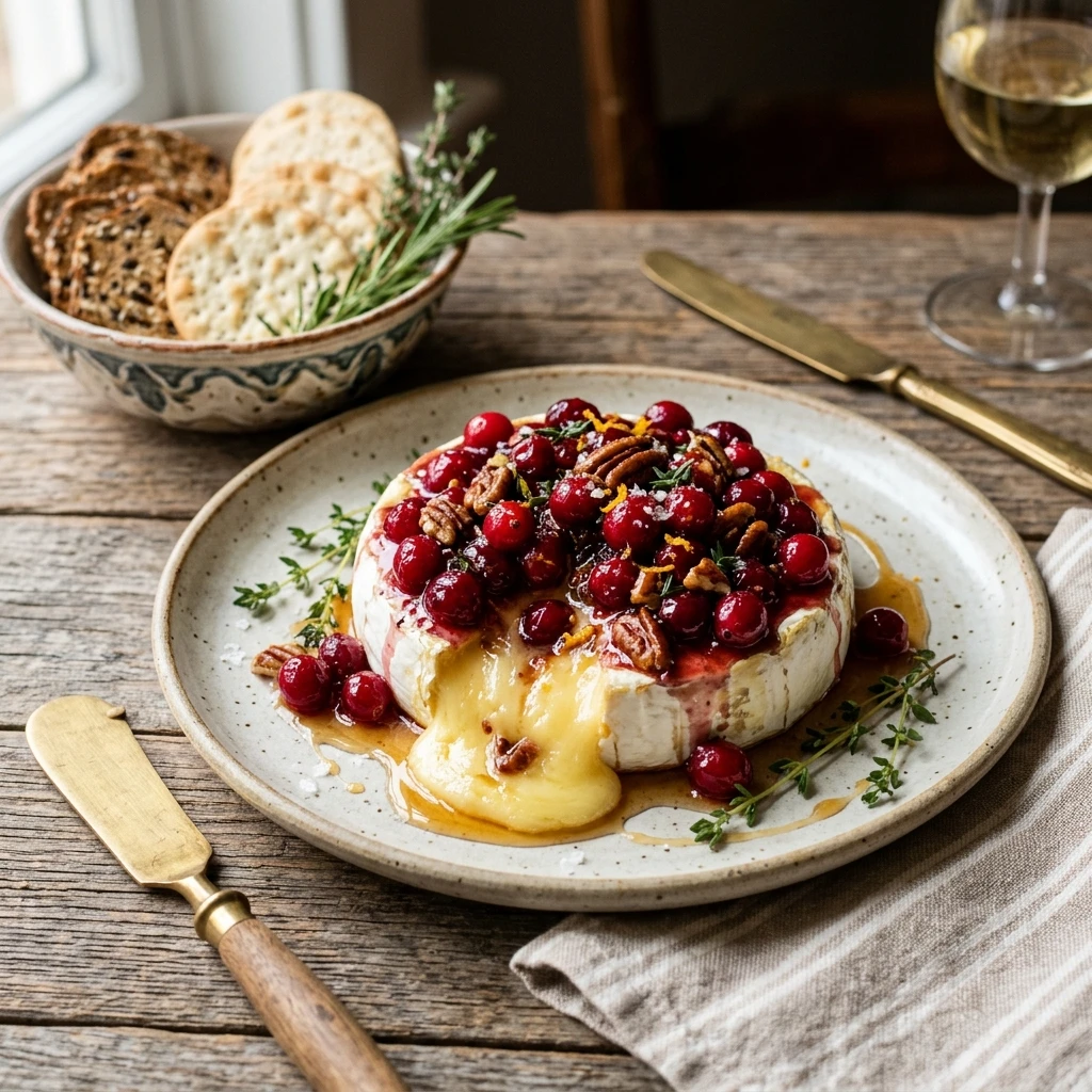 Baked Brie With Cranberry Maple