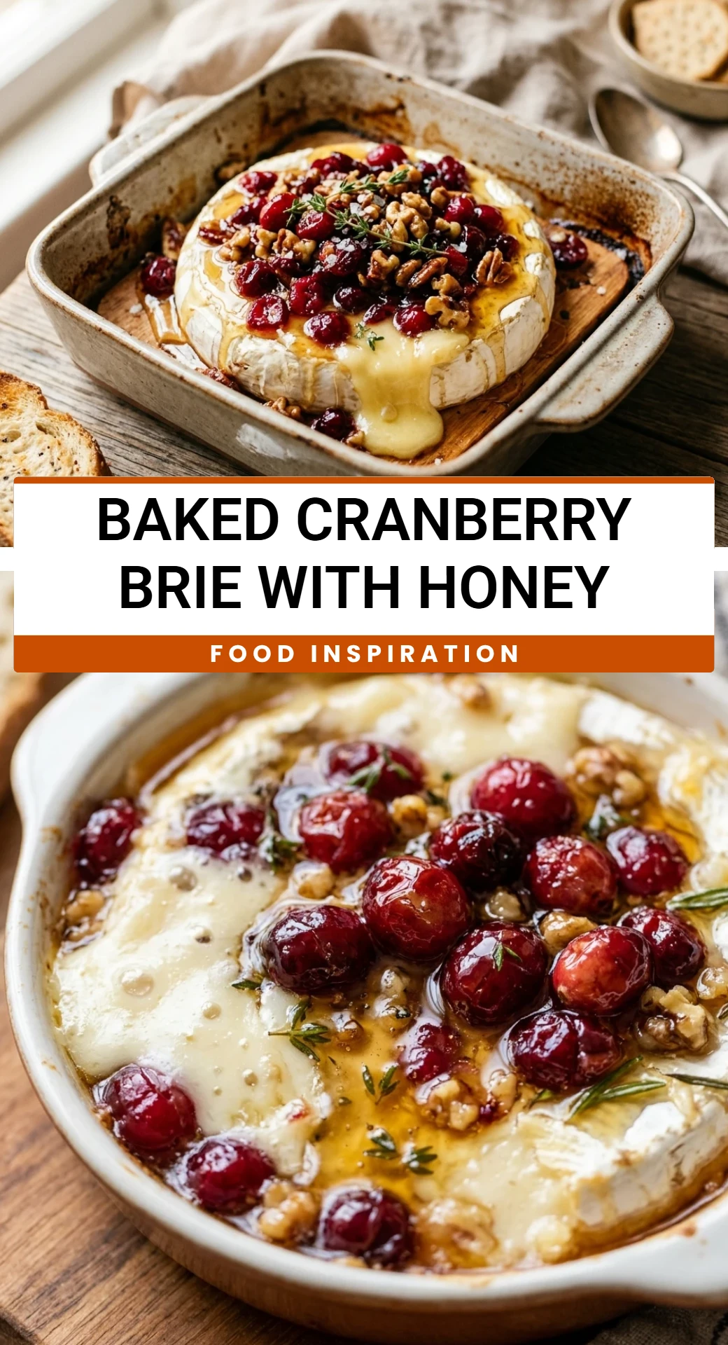 Baked Cranberry Brie With Honey