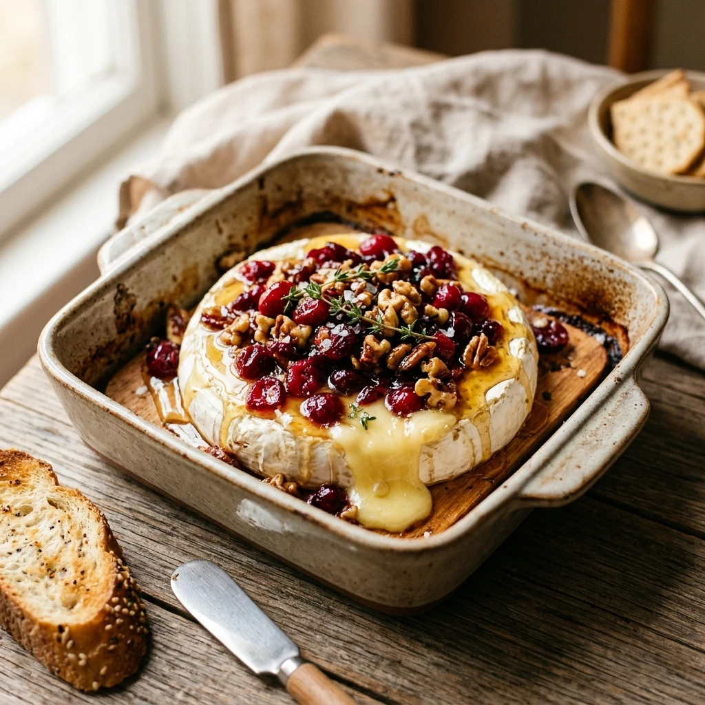 Baked Cranberry Brie With Honey