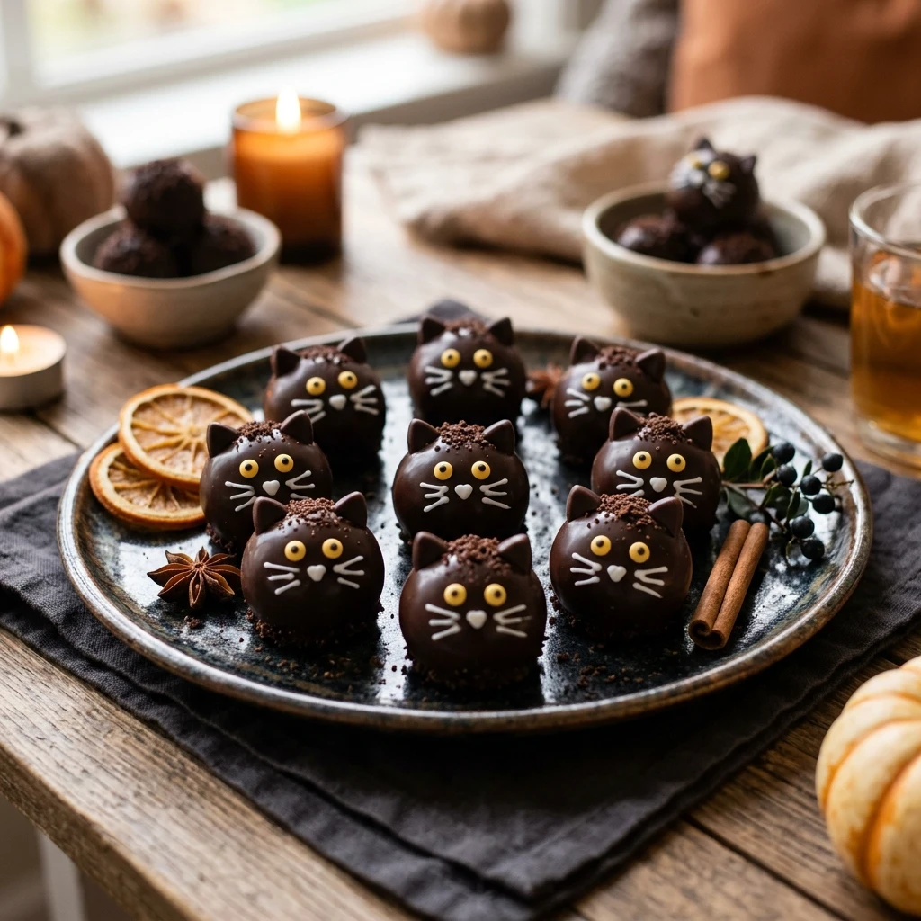 Black Cat Oreo Truffles Halloween Recipe