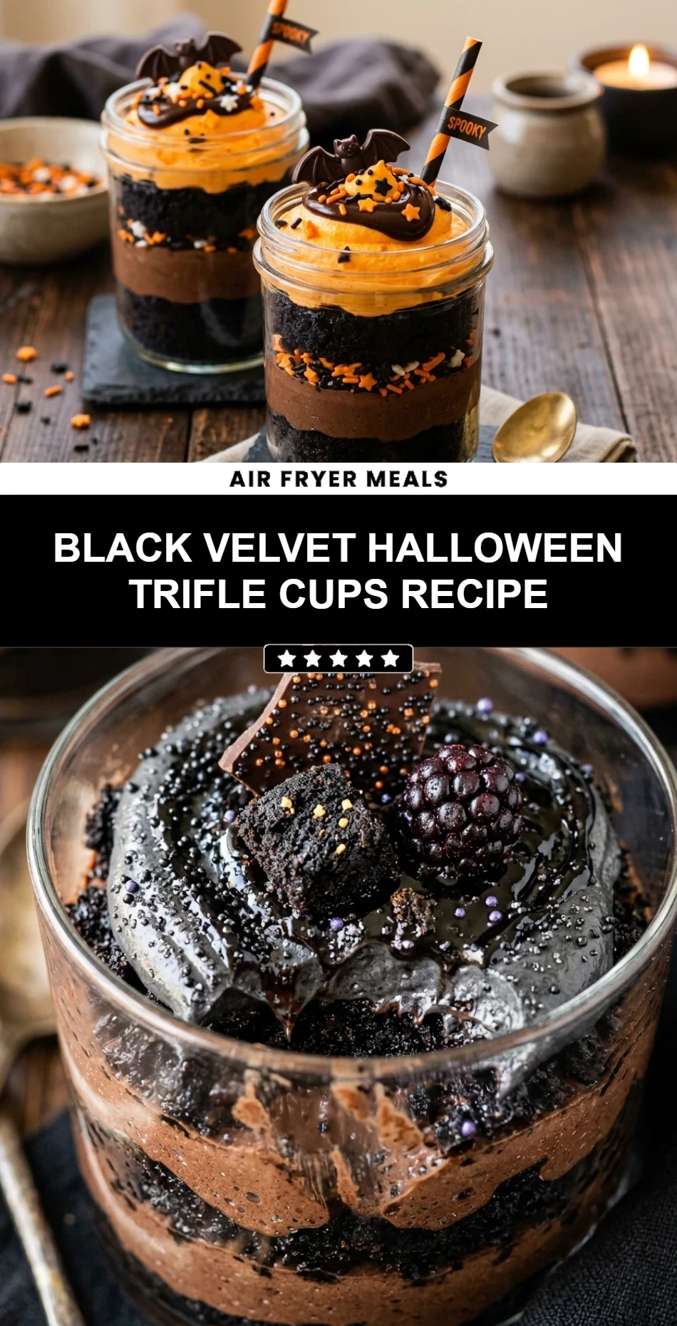 Black Velvet Halloween Trifle Cups Recipe