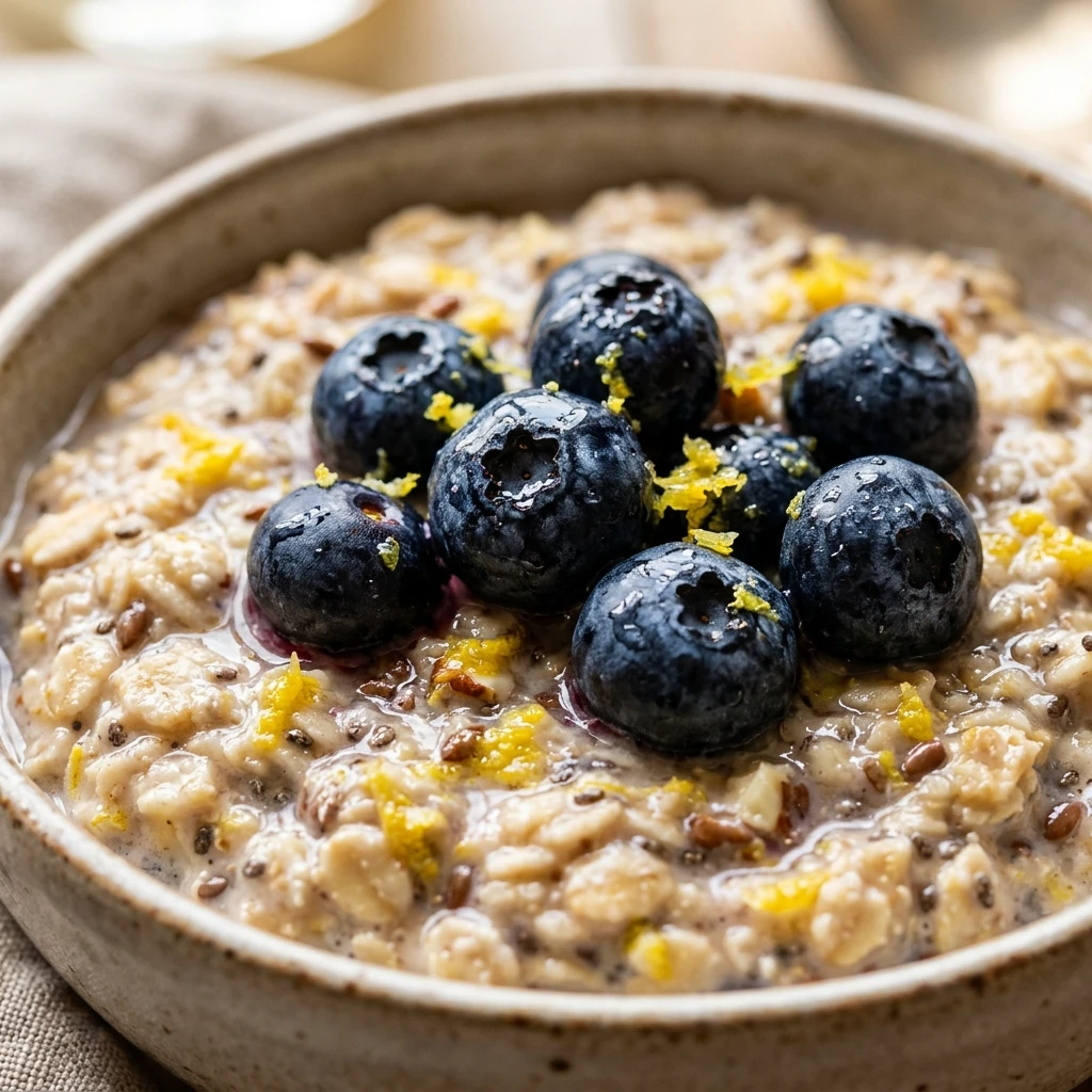 Blueberry Lemon Protein Overnight Oats